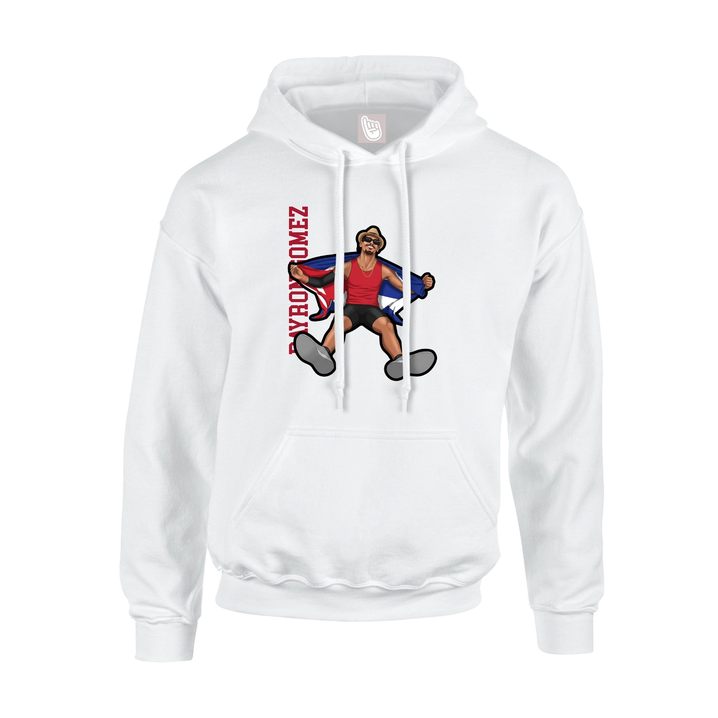 Hoodie — Name Vertical in White