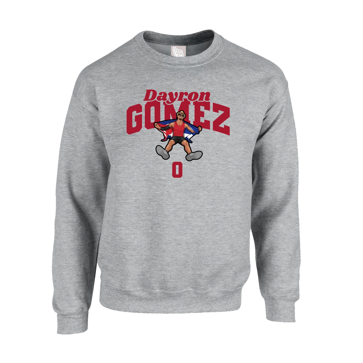 Fleece Crew — Signature Arch in Grey