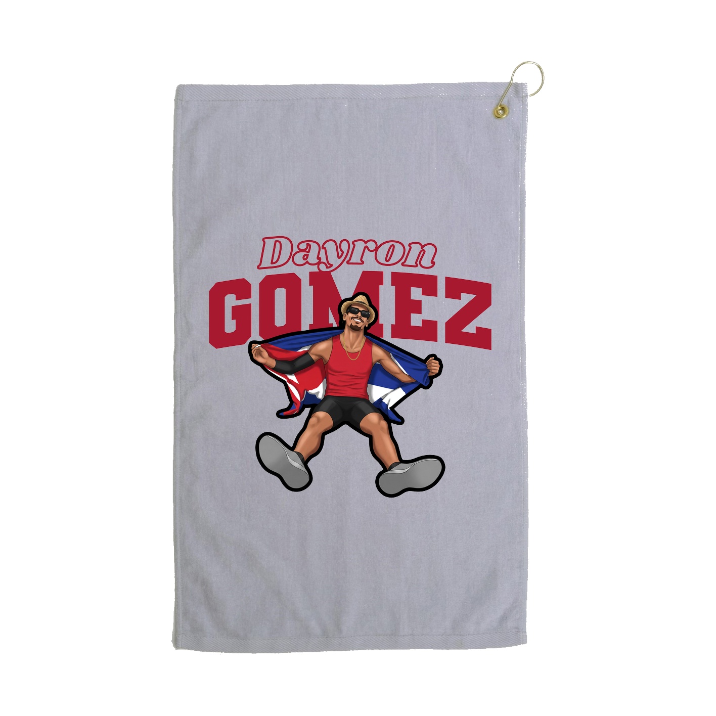Golf Towel — Name Arch in Grey