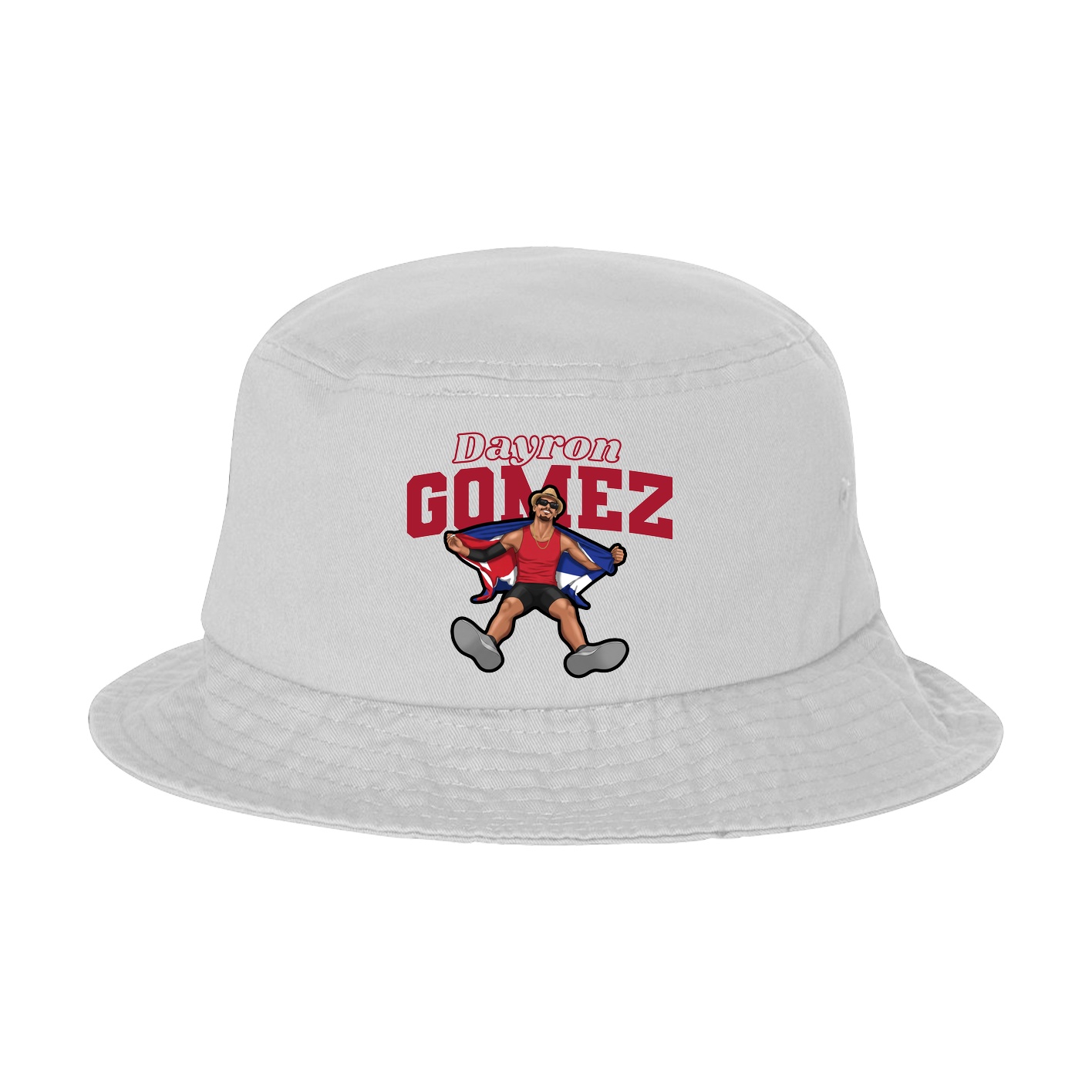 Bucket Cap — Name Arch in White