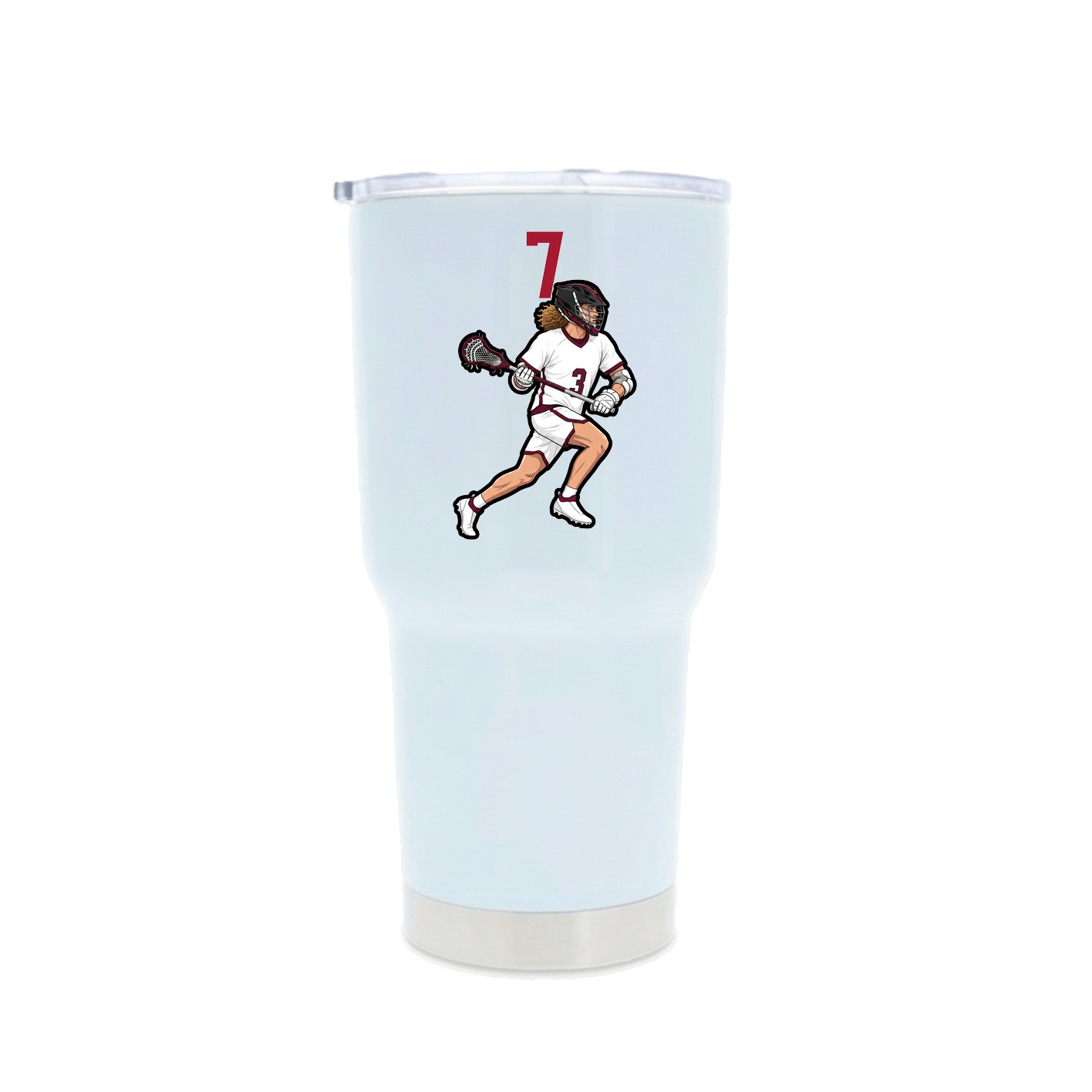 30oz Stainless Steel Tumbler — Number Top in White