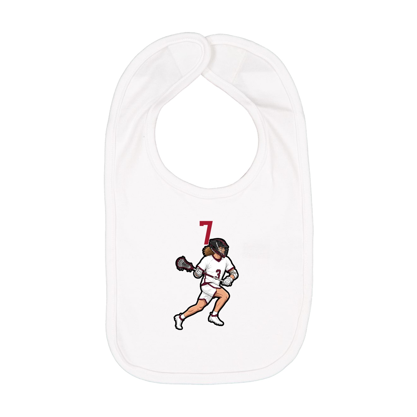 Infant Bib — Number Top in White