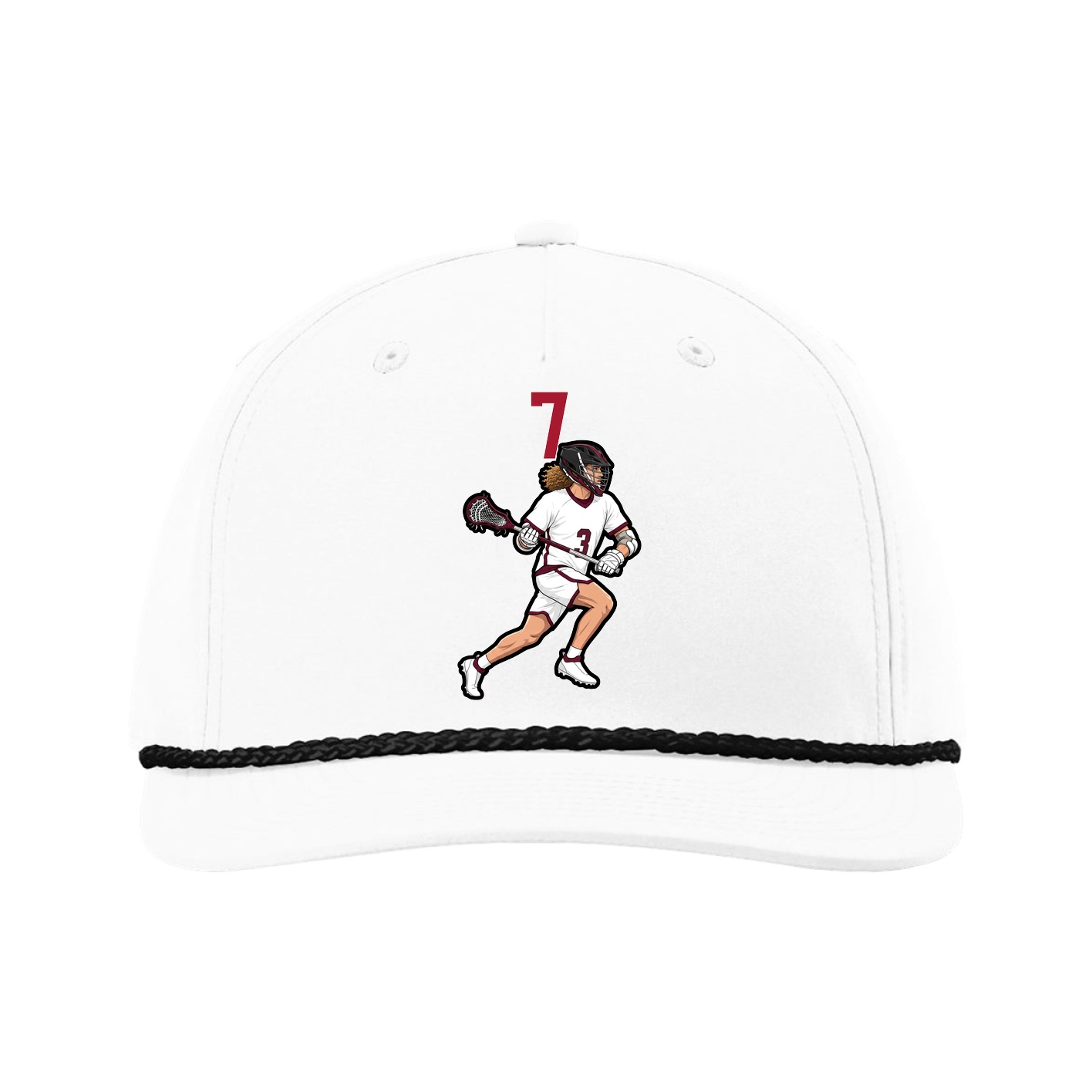 Five-Panel Classic Rope Cap — Number Top in White
