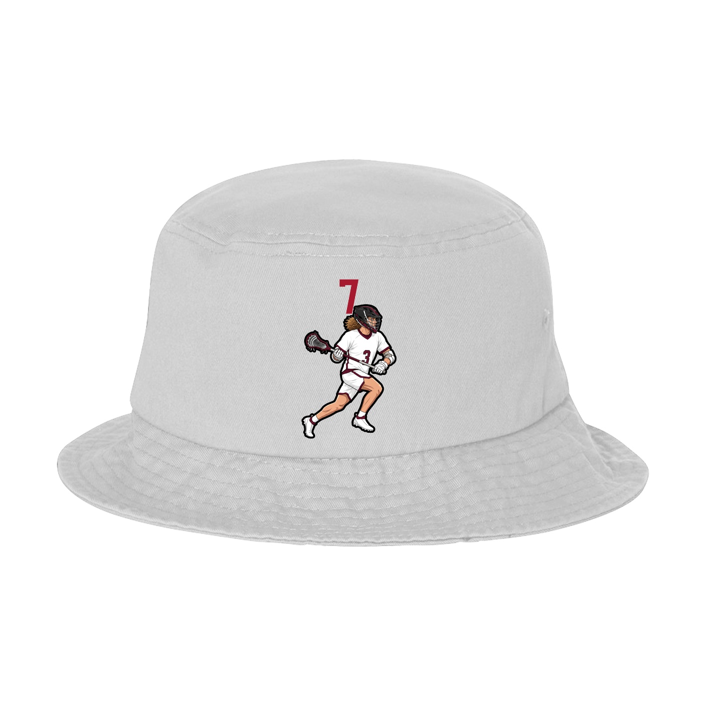 Bucket Cap — Number Top in White
