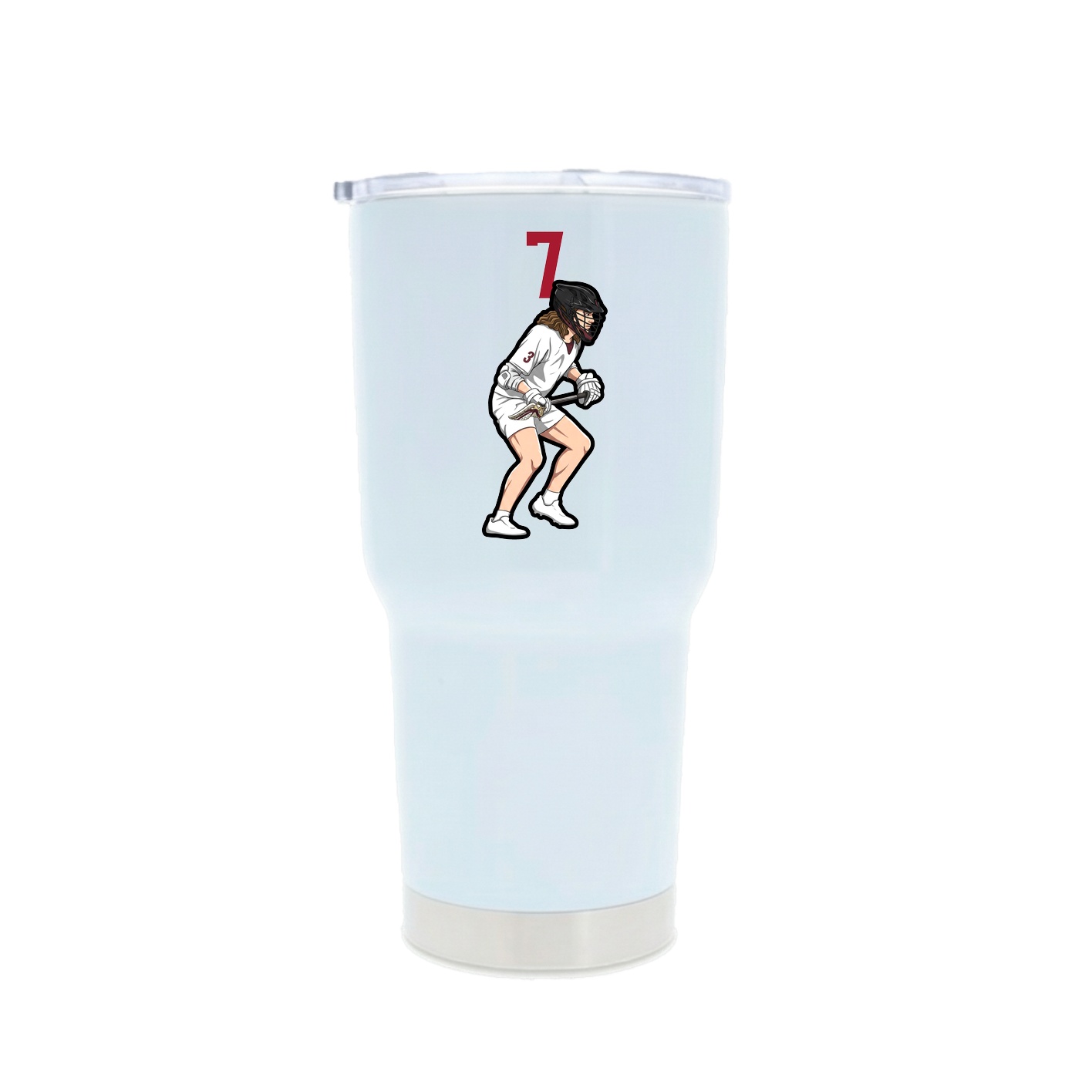 30oz Stainless Steel Tumbler — Number Top in White