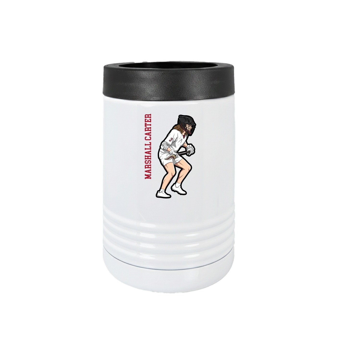Beverage Holder — Name Vertical in White