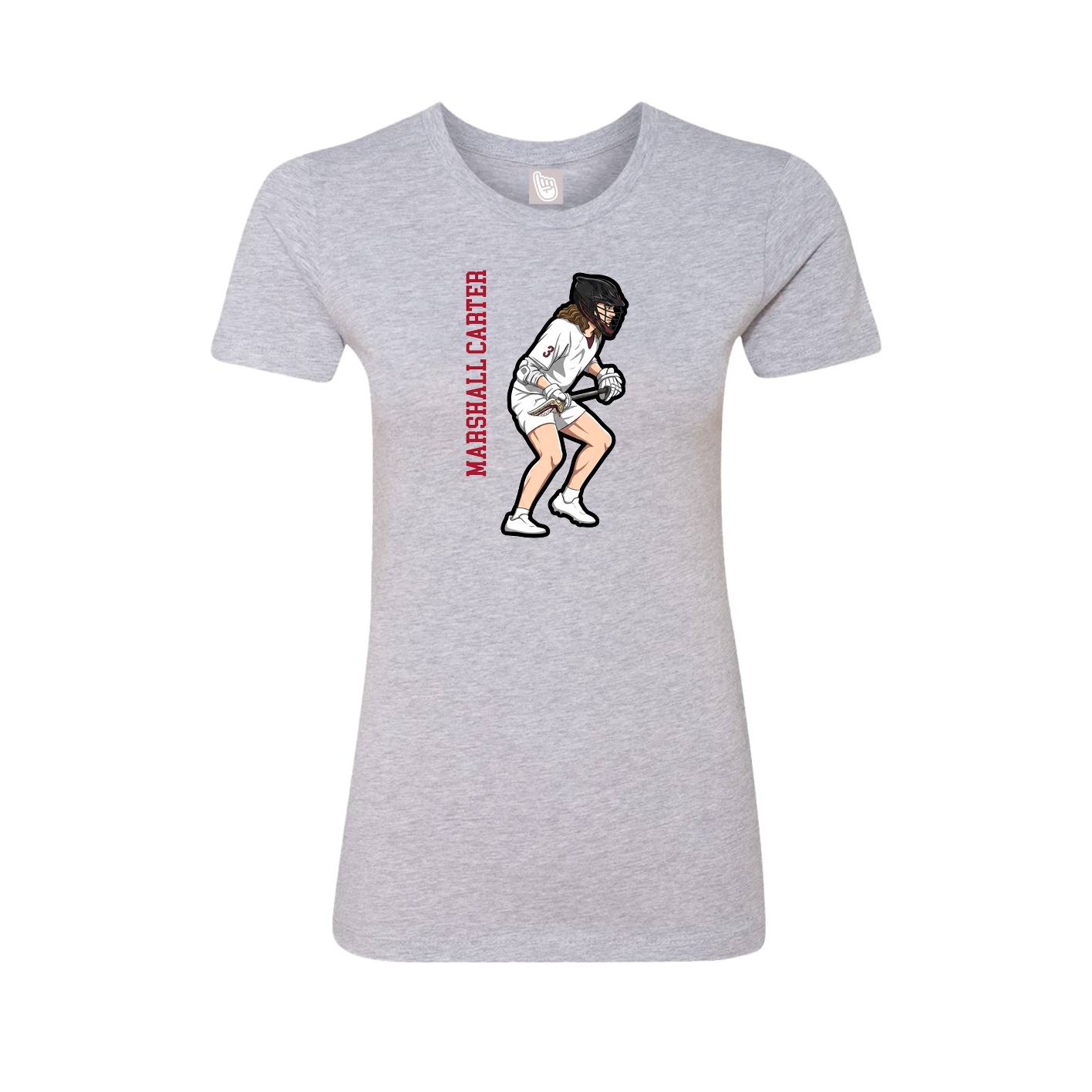 Womens Tee — Name Vertical in Grey