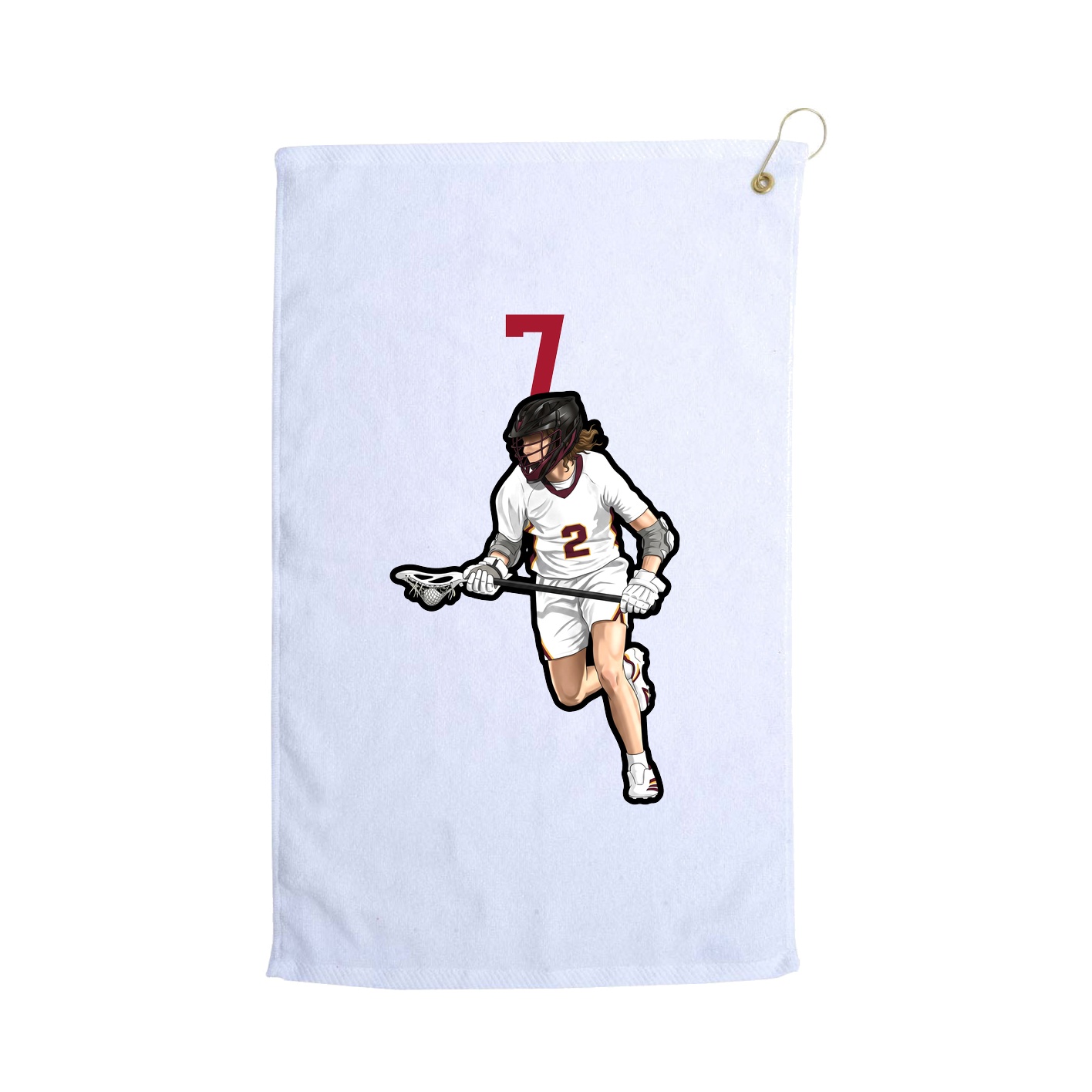 Golf Towel — Number Top in White