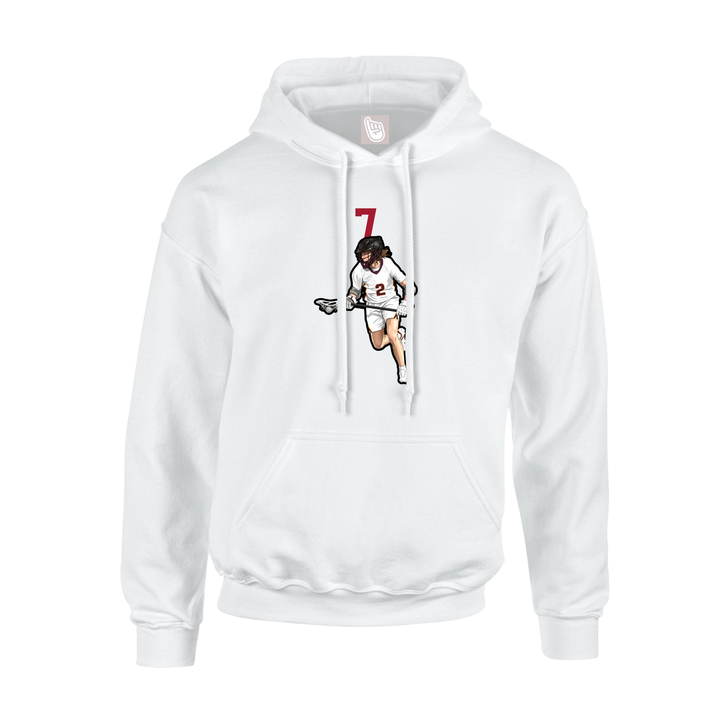 Youth Hoodie — Number Top in White