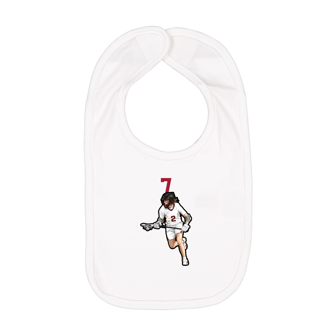 Infant Bib — Number Top in White