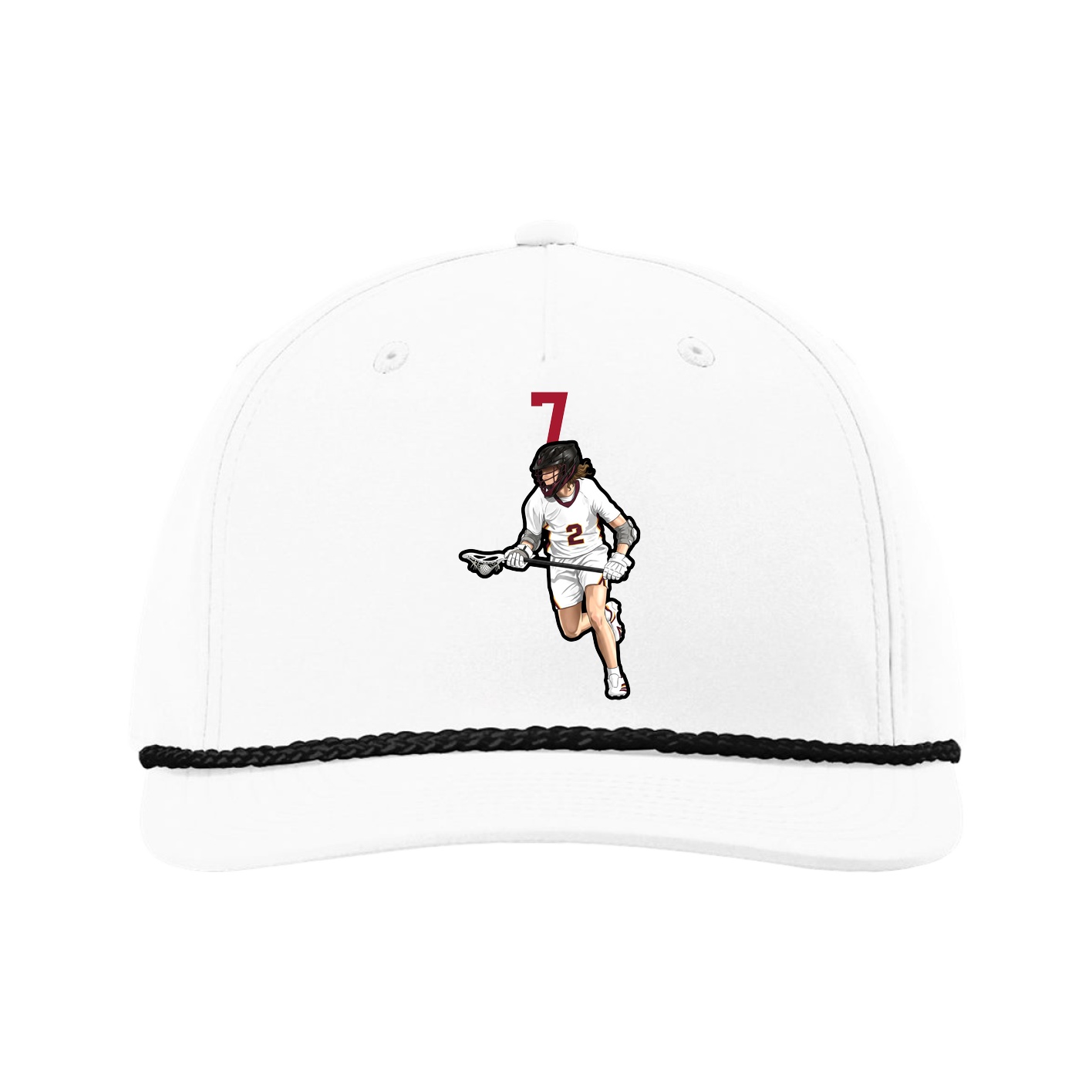 Five-Panel Classic Rope Cap — Number Top in White