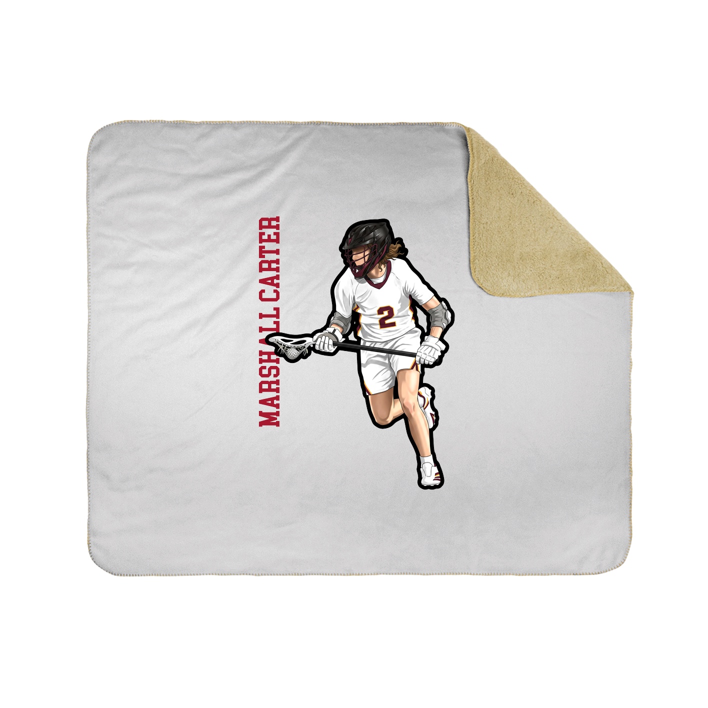 Throw Blanket — Name Vertical in White