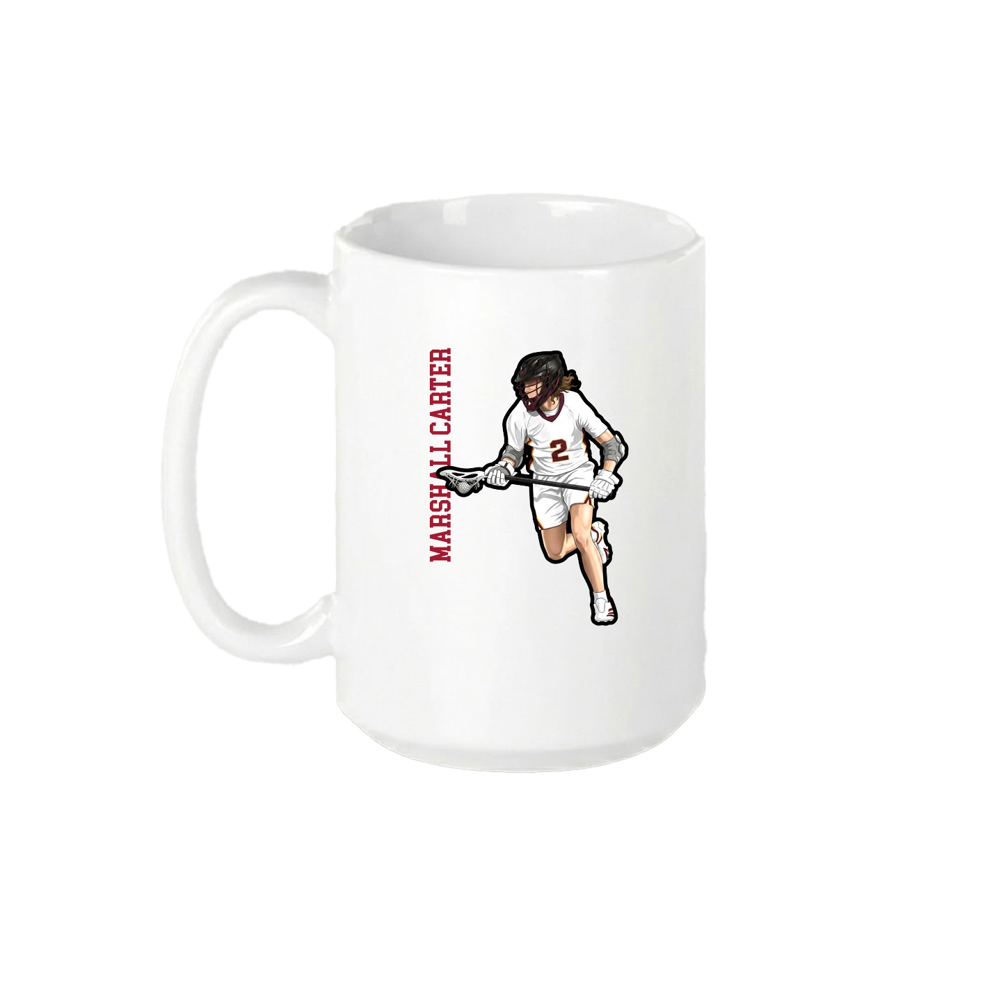 15oz Coffee Mug — Name Vertical in White