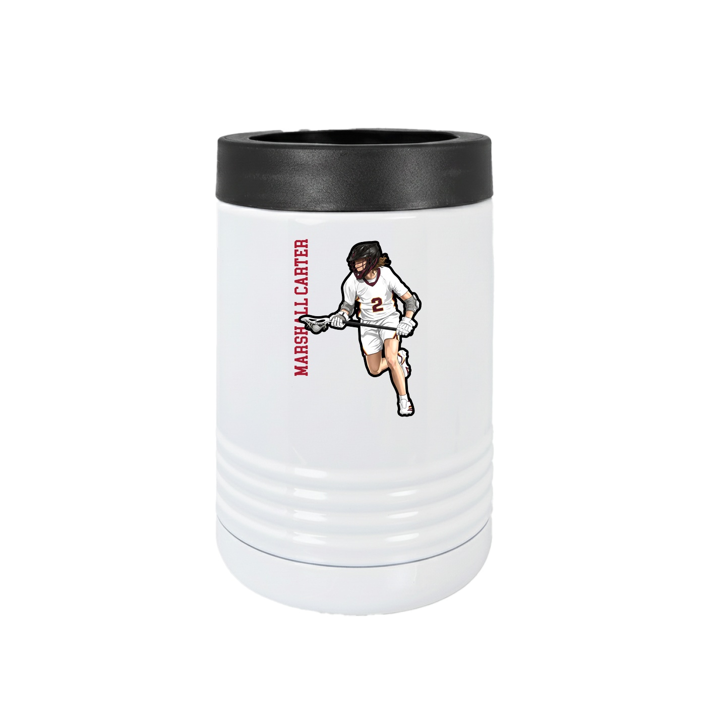 Beverage Holder — Name Vertical in White