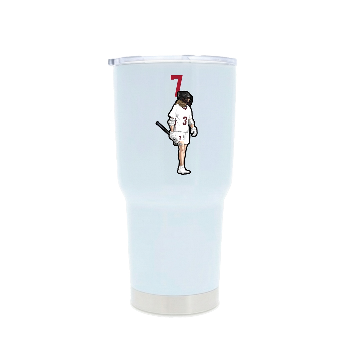 30oz Stainless Steel Tumbler — Number Top in White