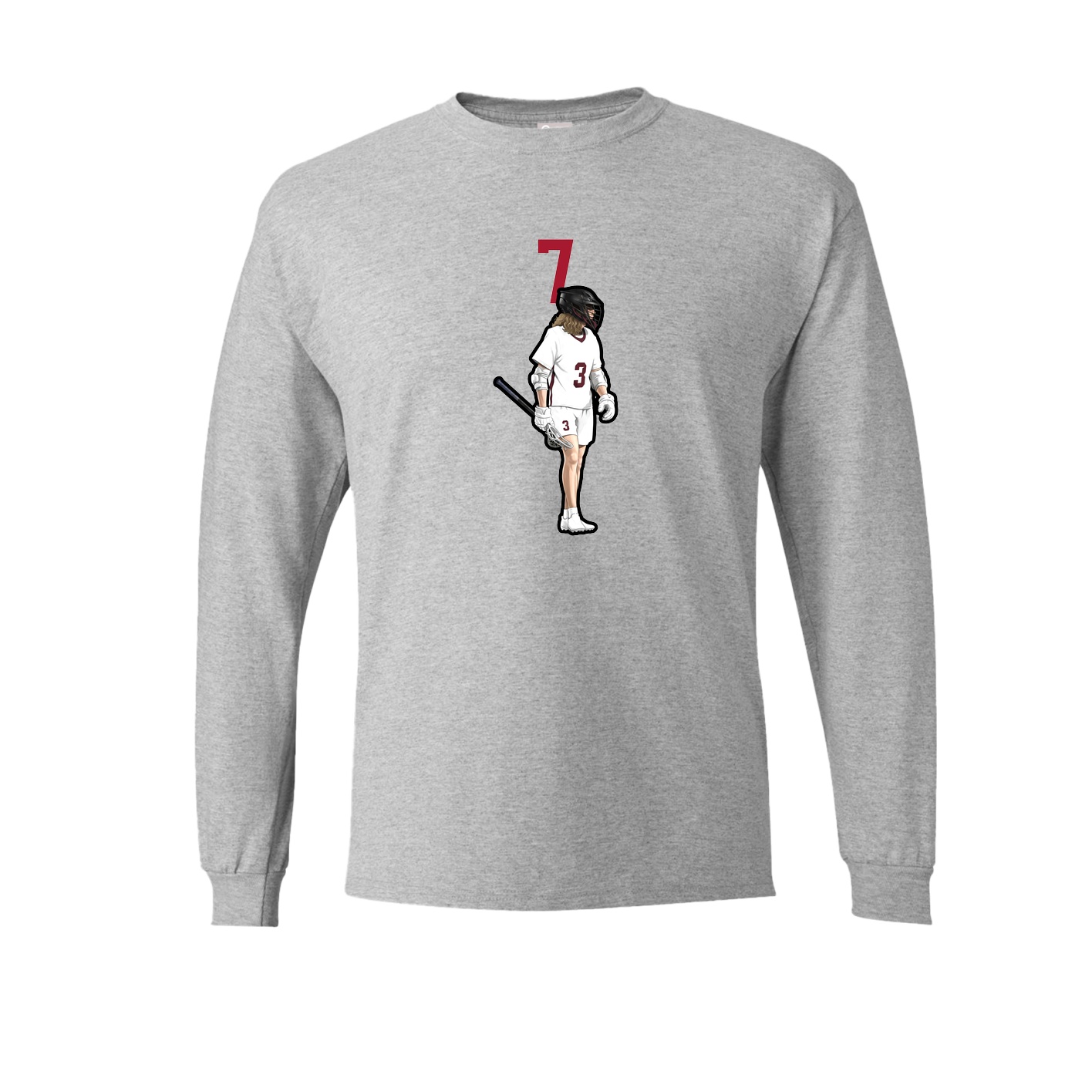 Long Sleeve Tee — Number Top in Grey