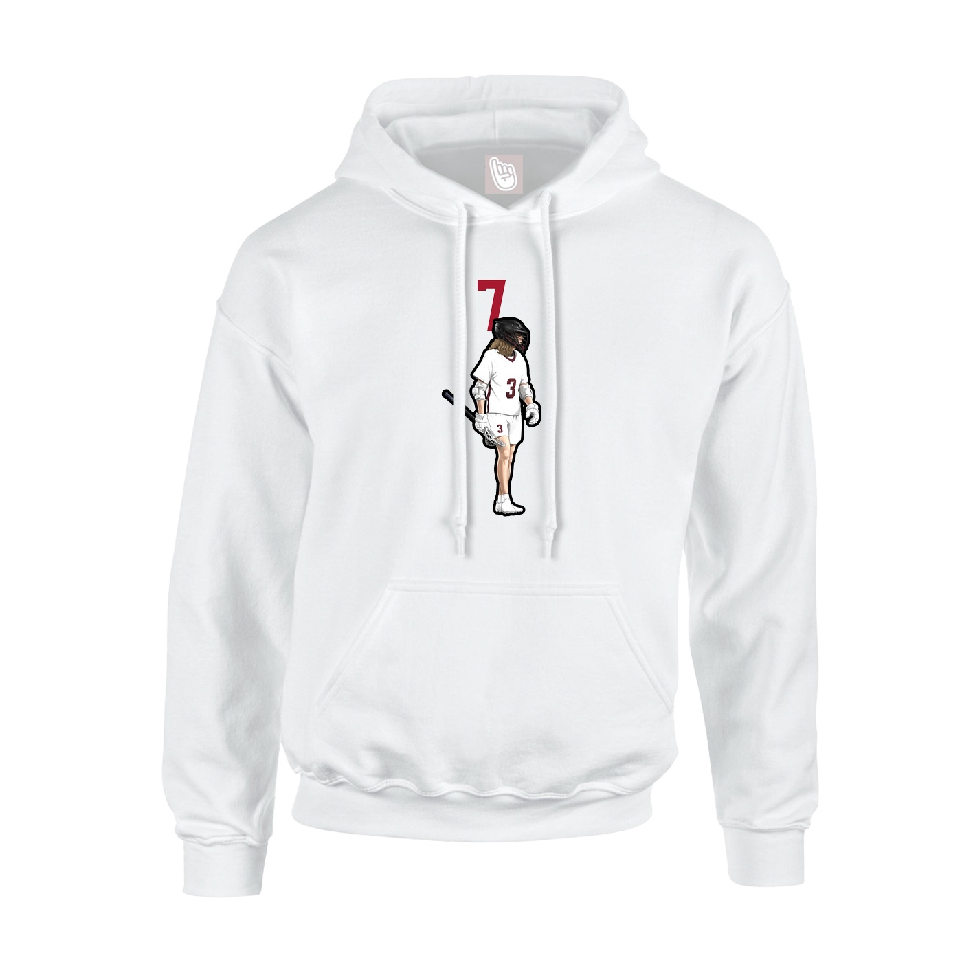 Youth Hoodie — Number Top in White
