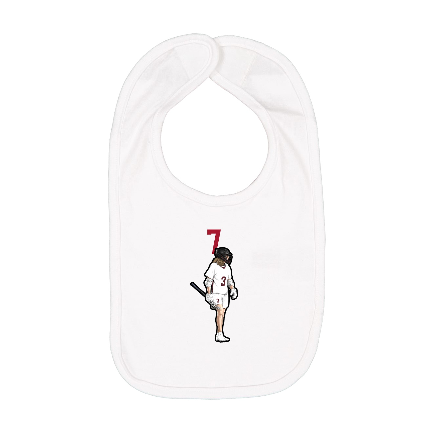 Infant Bib — Number Top in White