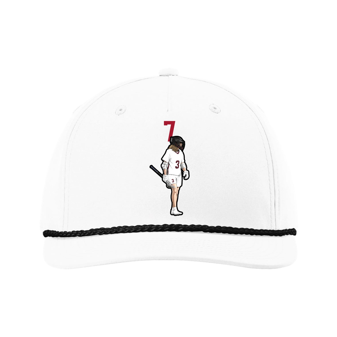 Five-Panel Classic Rope Cap — Number Top in White