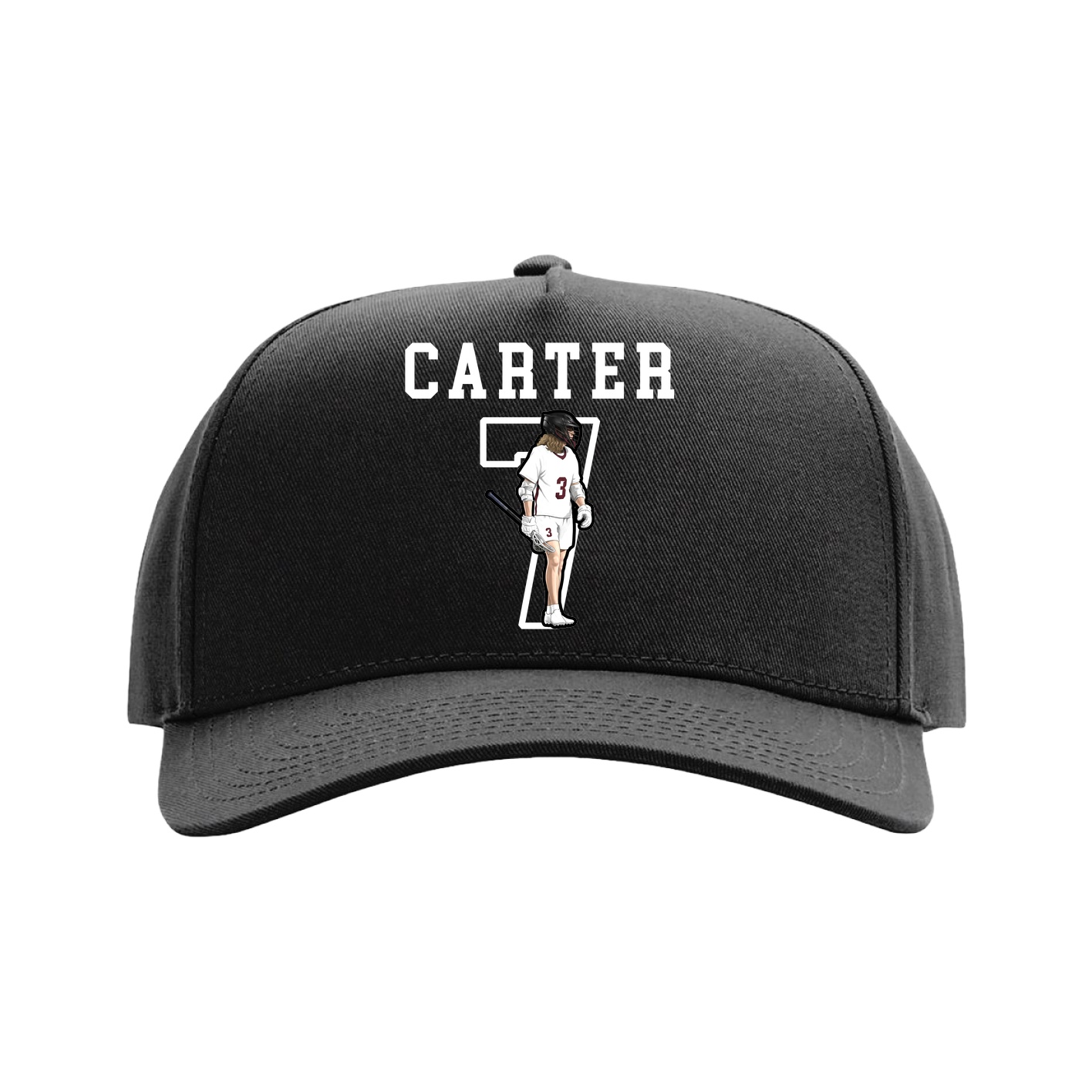 Full Fabric Five-Panel Champ Cap — Shirsey in Black