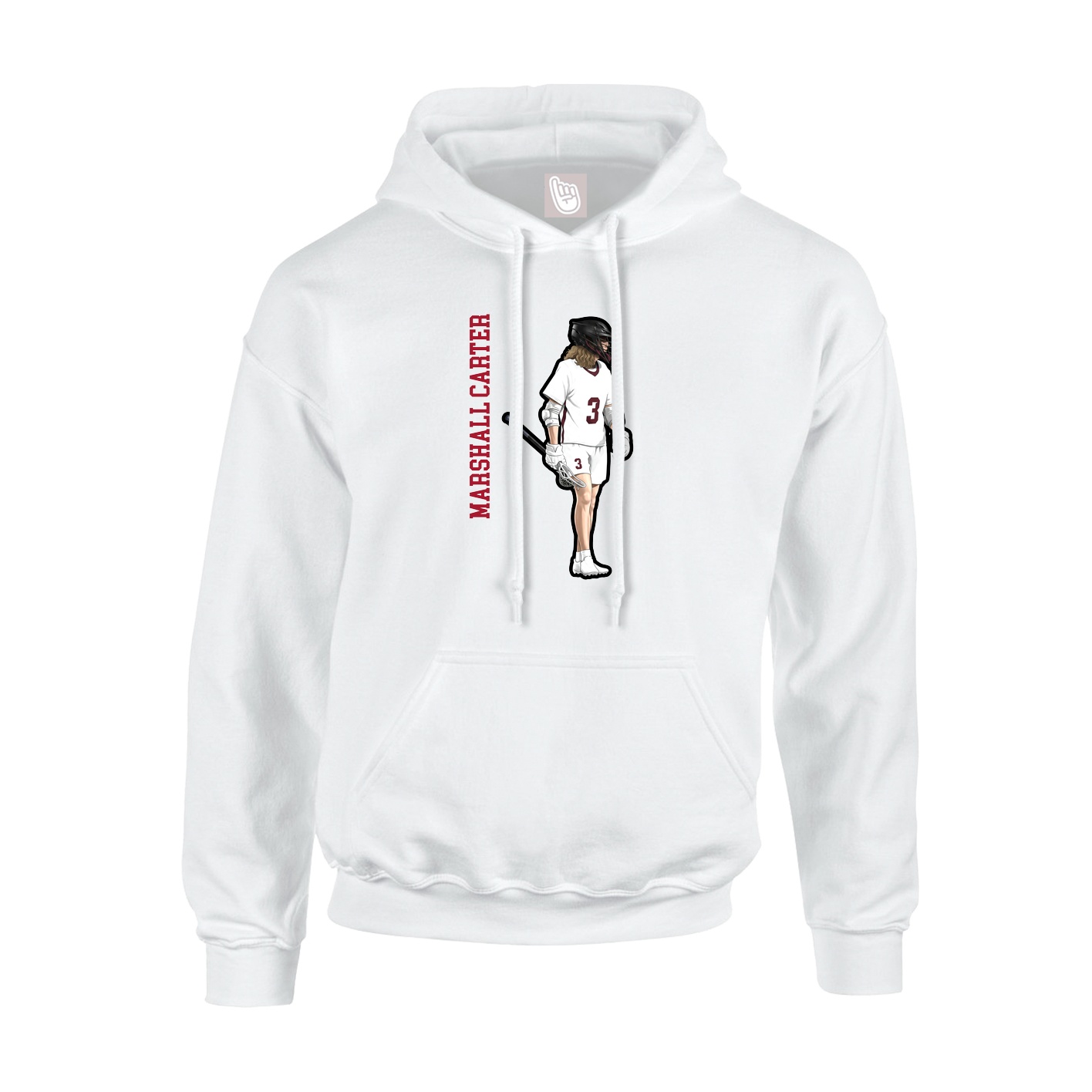 Hoodie — Name Vertical in White
