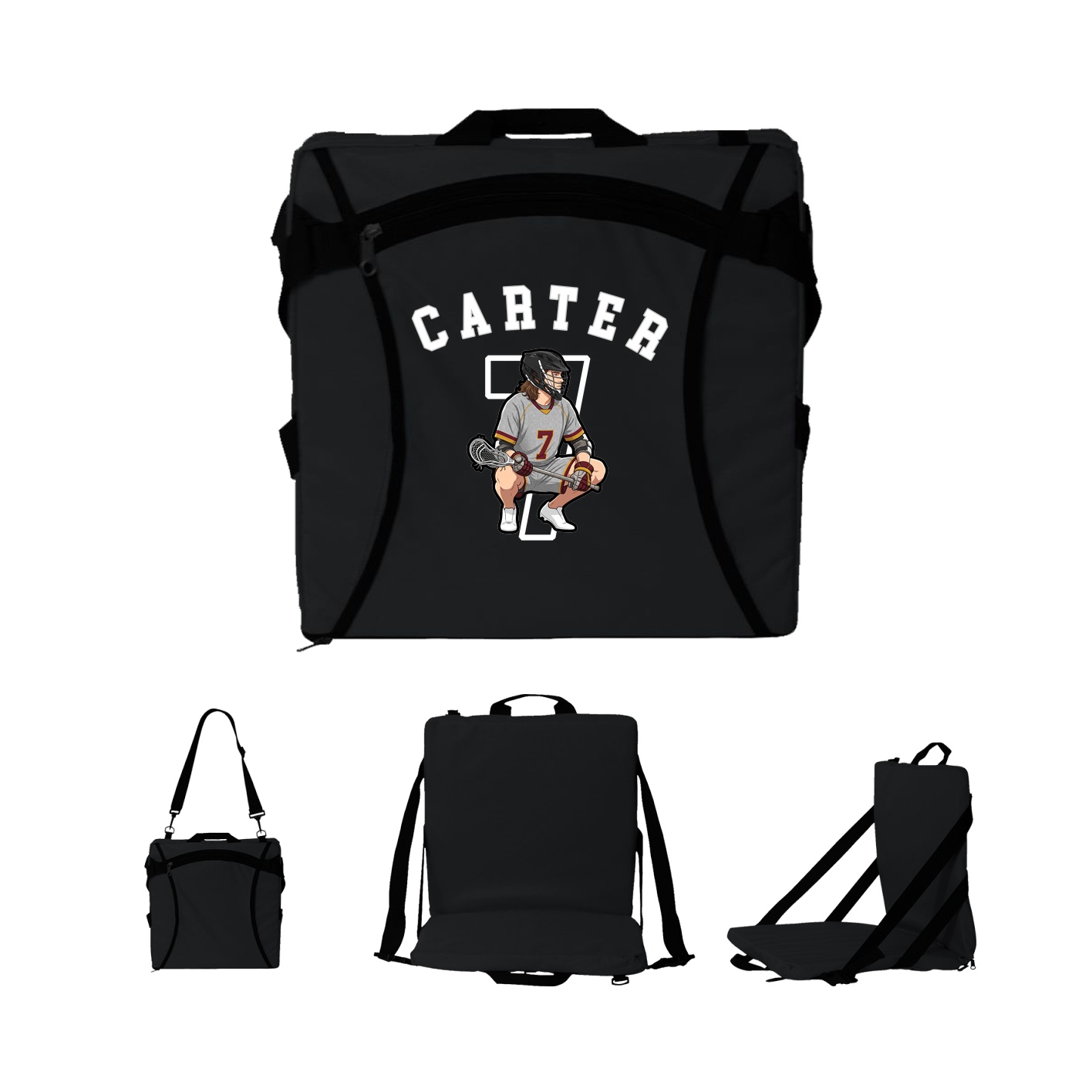 Folding Stadium Seat — Shirsey Arch in Black