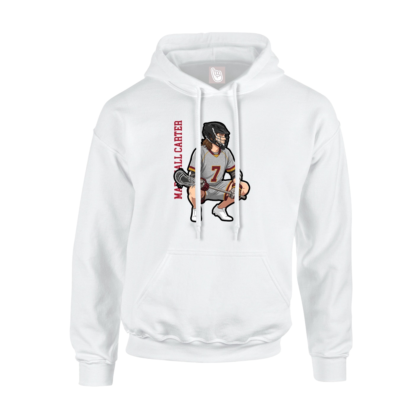 Youth Hoodie — Name Vertical in White