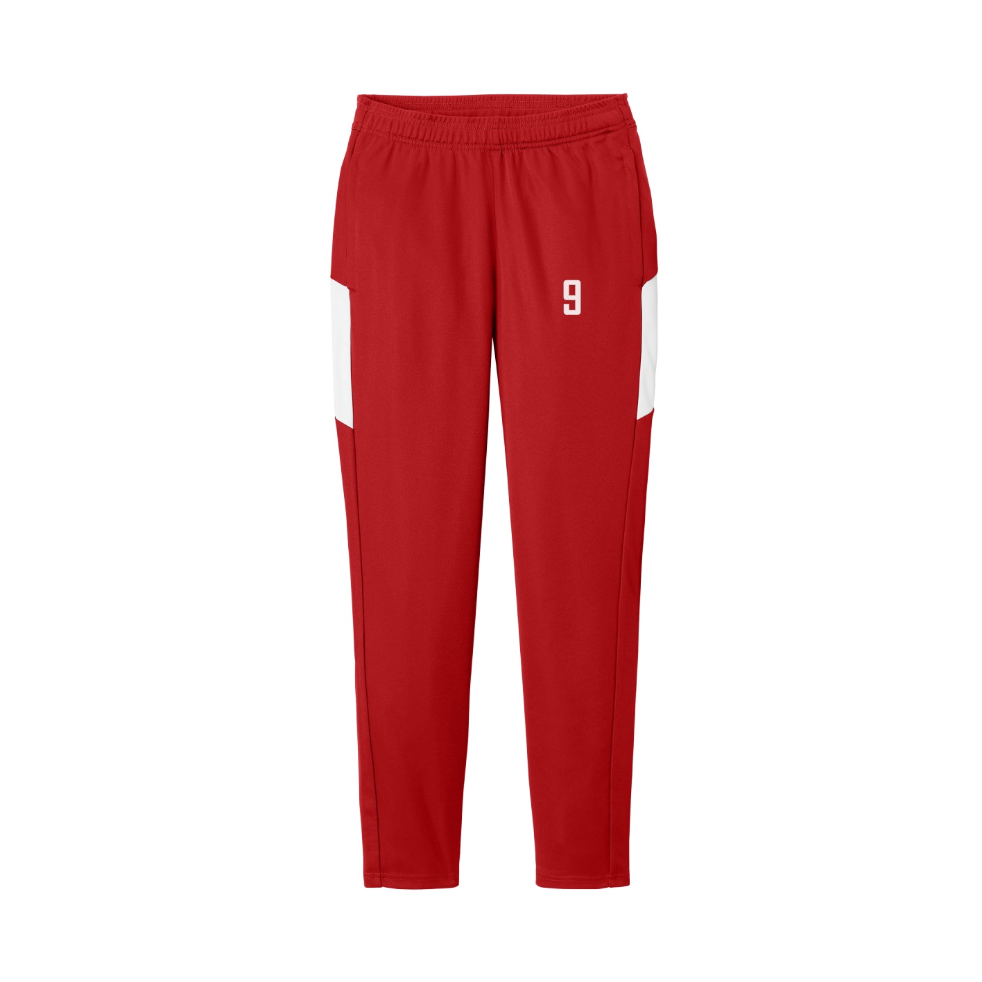 Women's Team Travel Pant — Front Shirsy in Cardinal/White