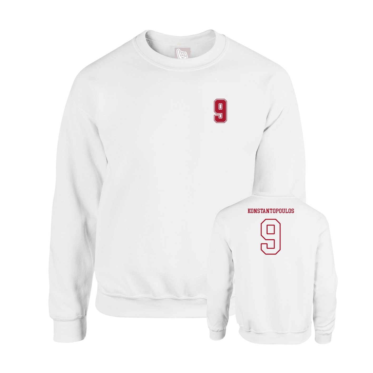 Fleece Crew — Chest Back in White