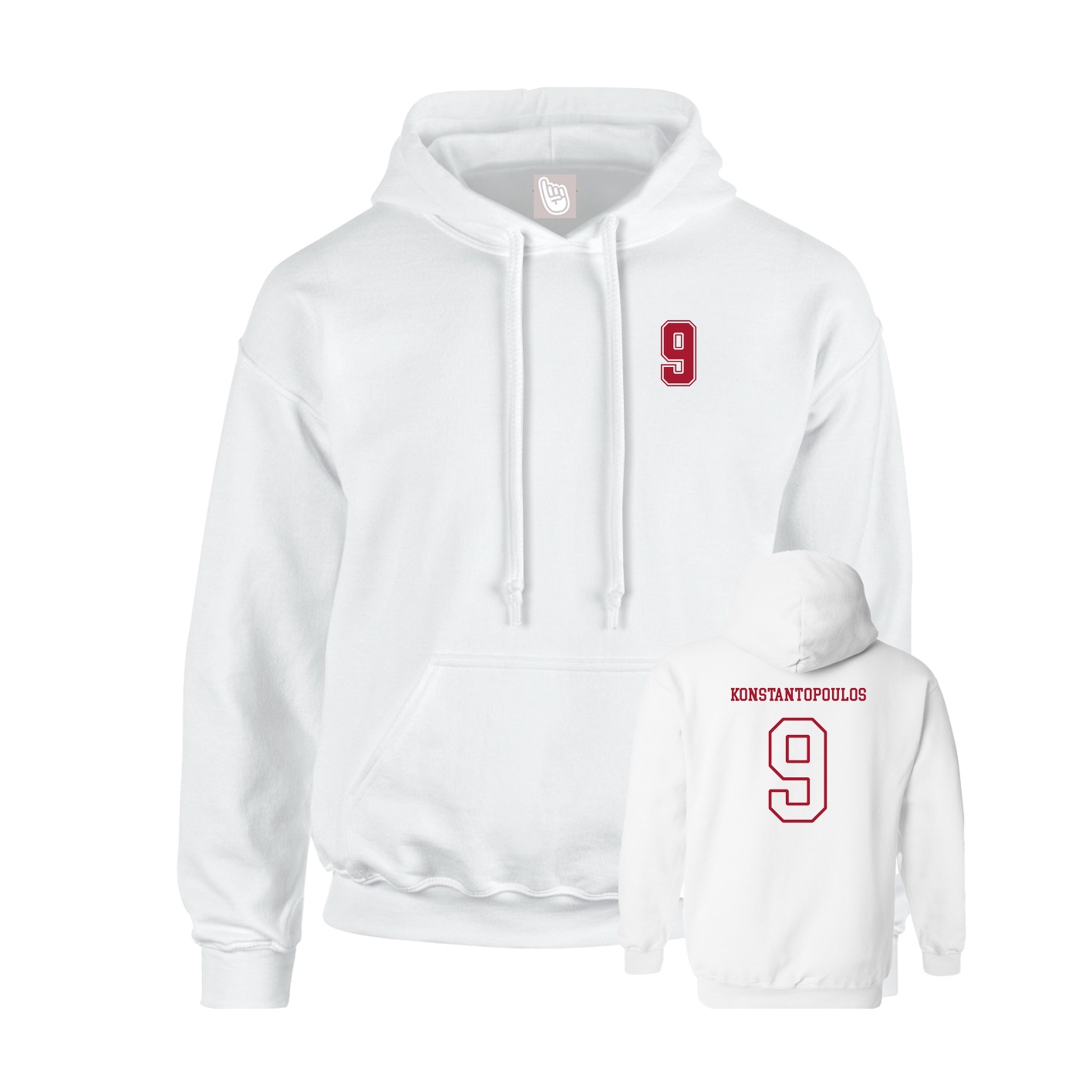 Youth Hoodie — Chest Back in White