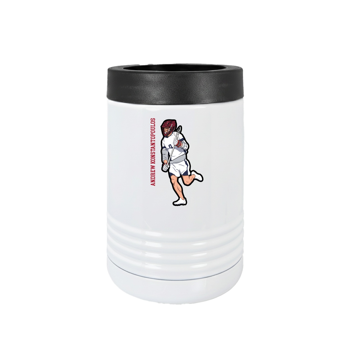 Beverage Holder — Name Vertical in White