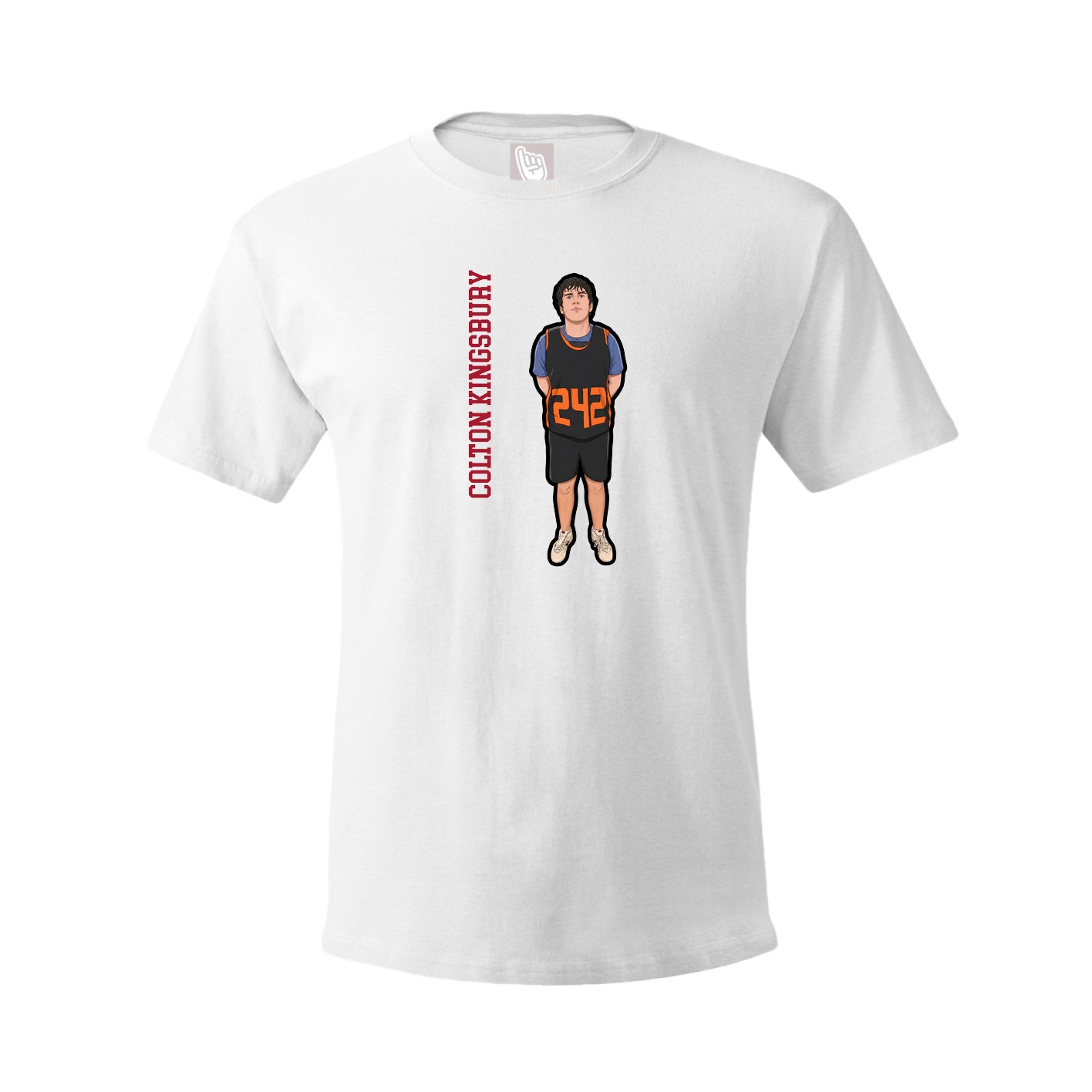 Tee — Name Vertical in White