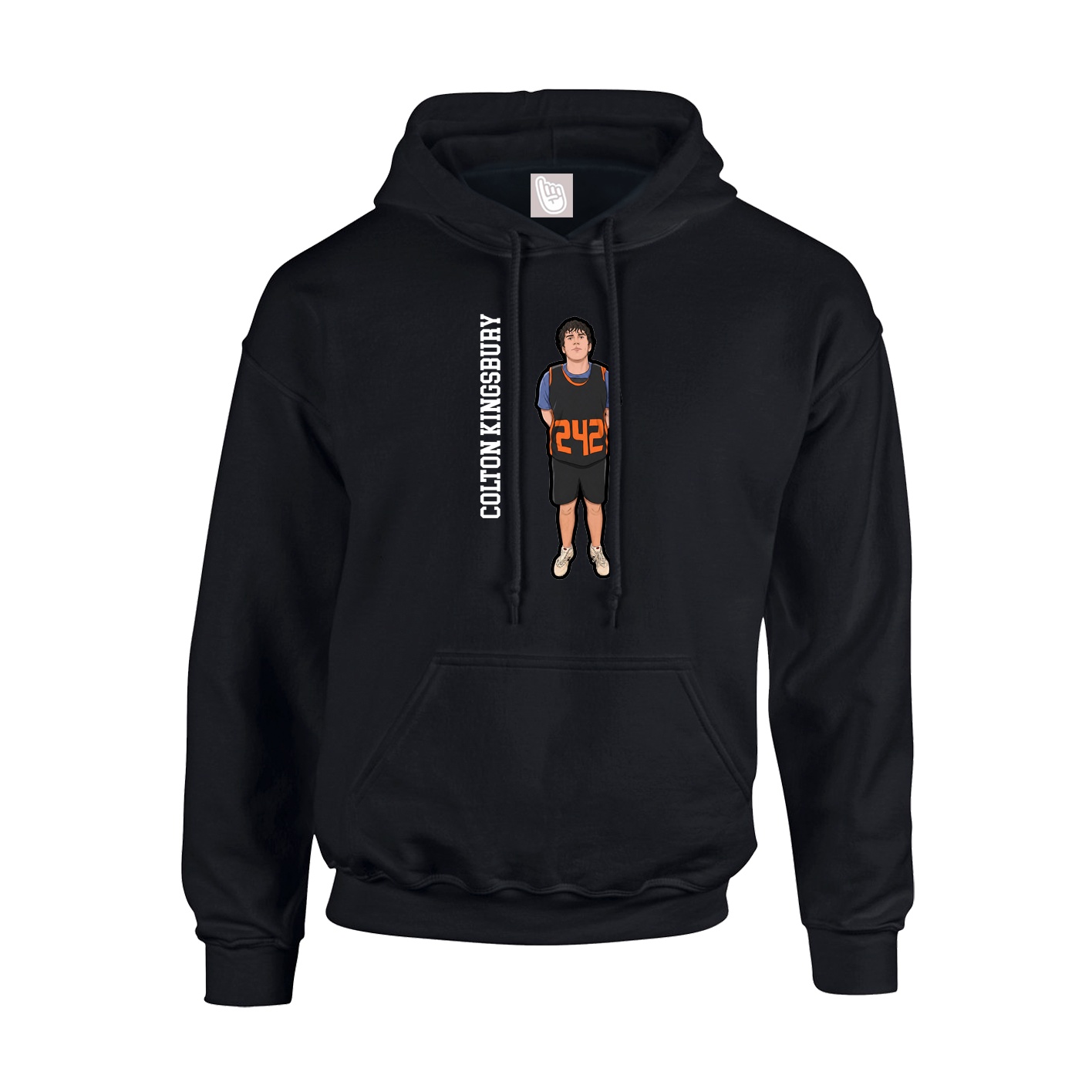 Youth Hoodie — Name Vertical in Black