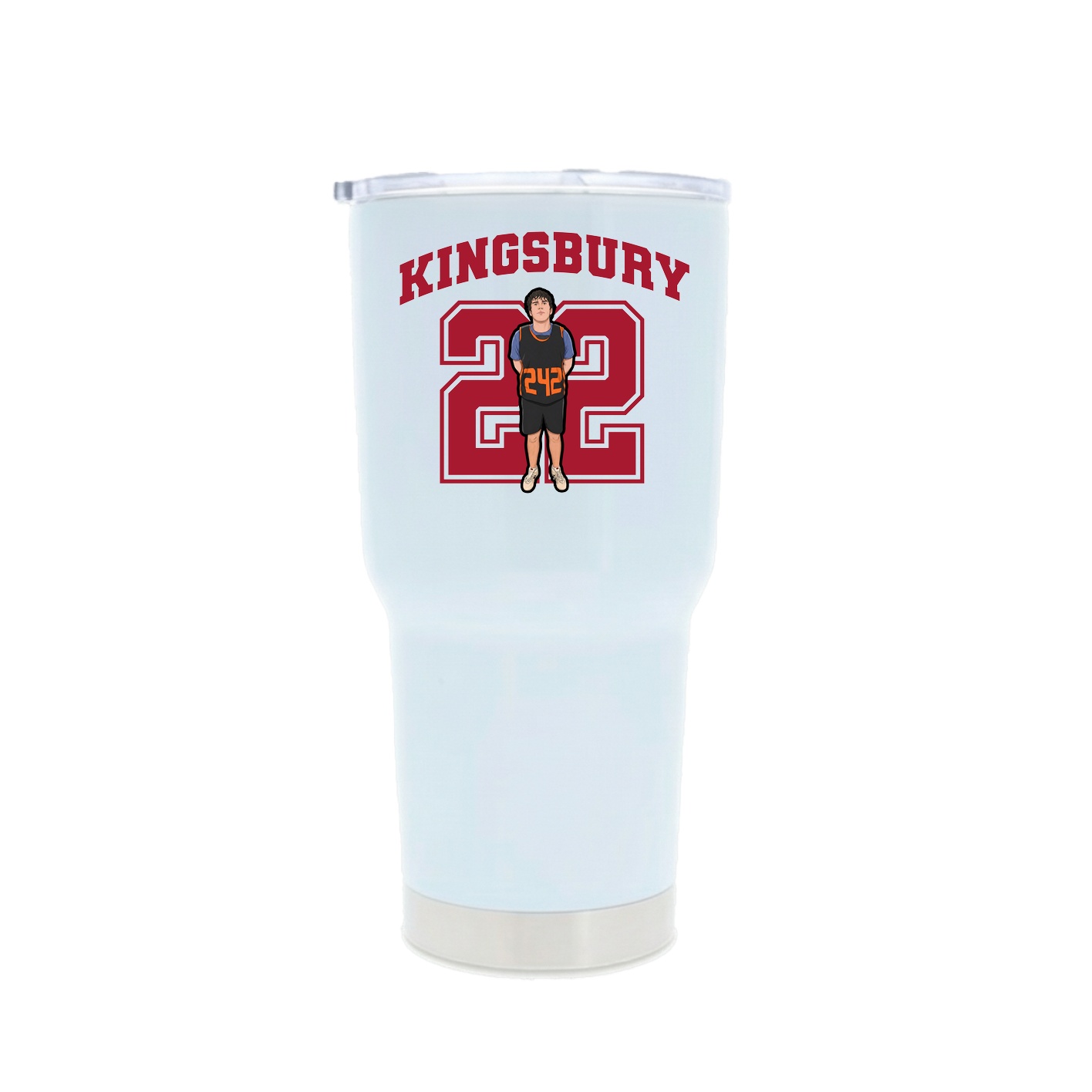 30oz Stainless Steel Tumbler — Number in White