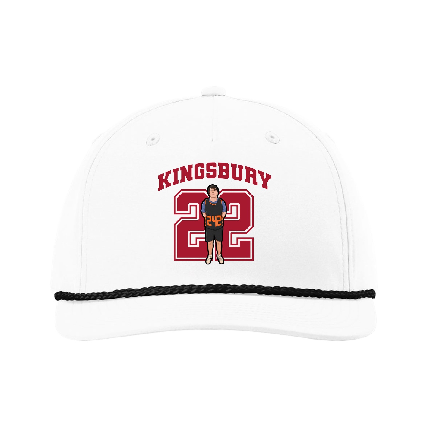 Five-Panel Classic Rope Cap — Number in White