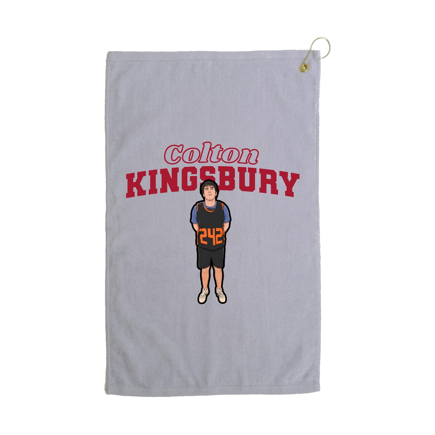 Golf Towel — Name Arch in Grey