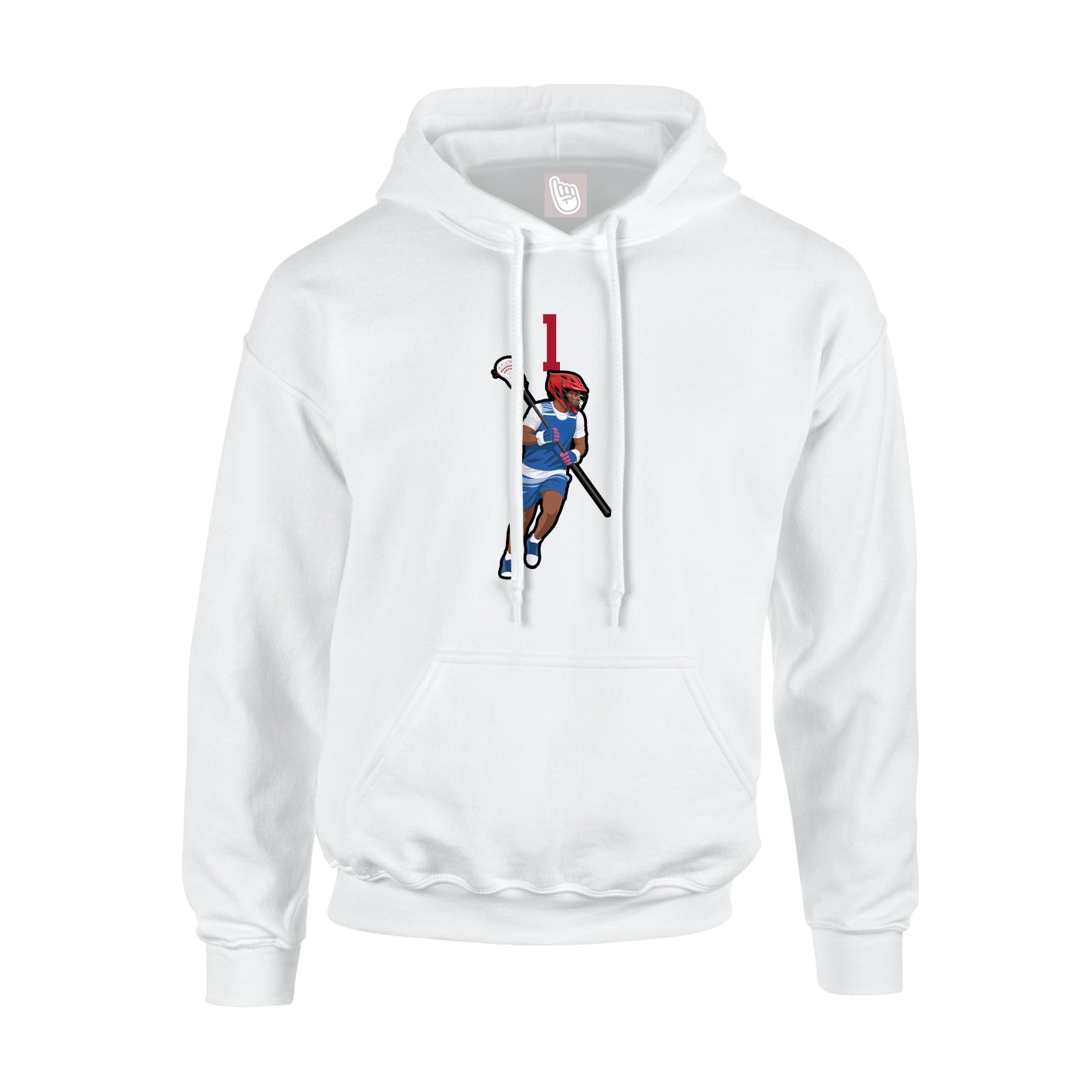Youth Hoodie — Number Top in White