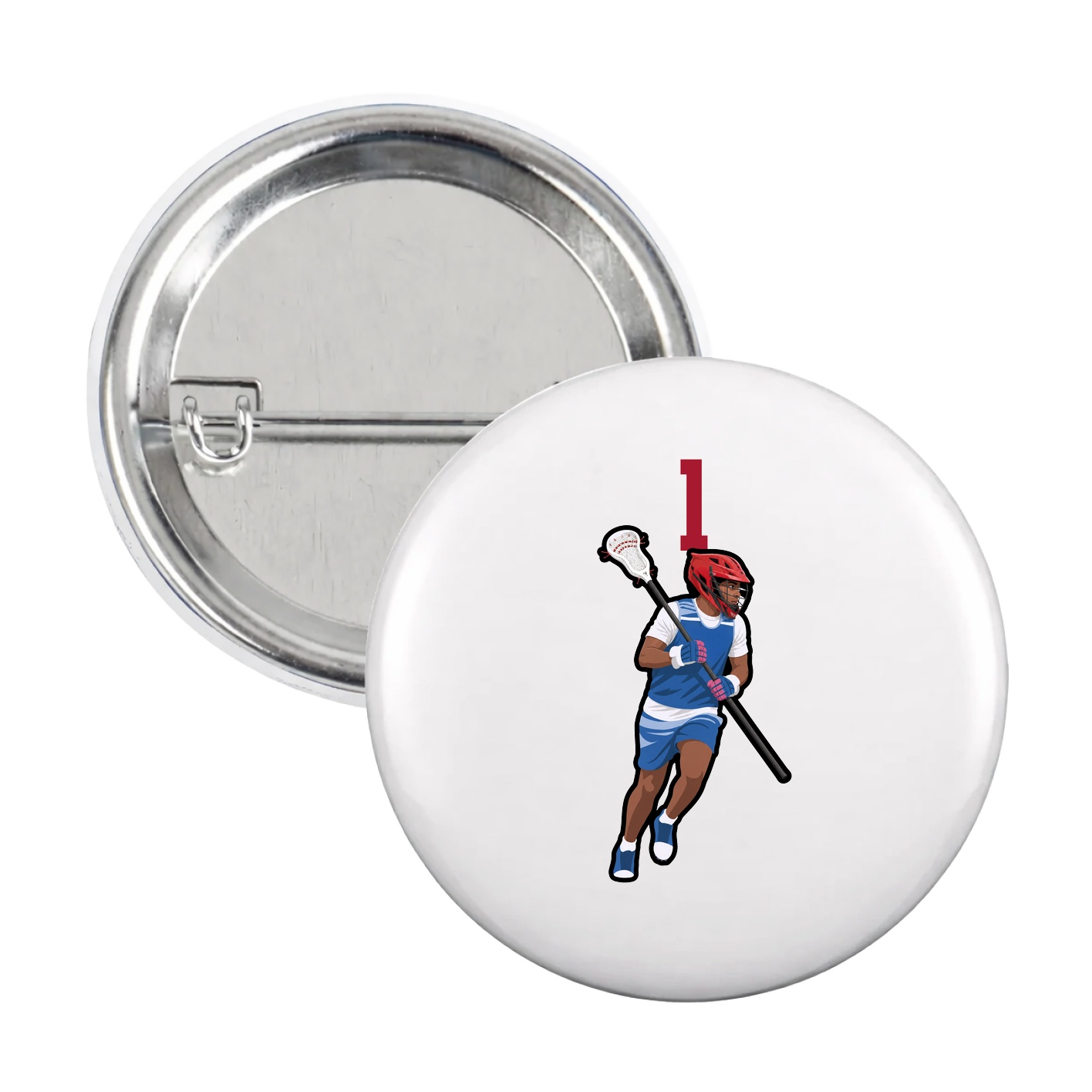 Game Day Button — Number Top in White