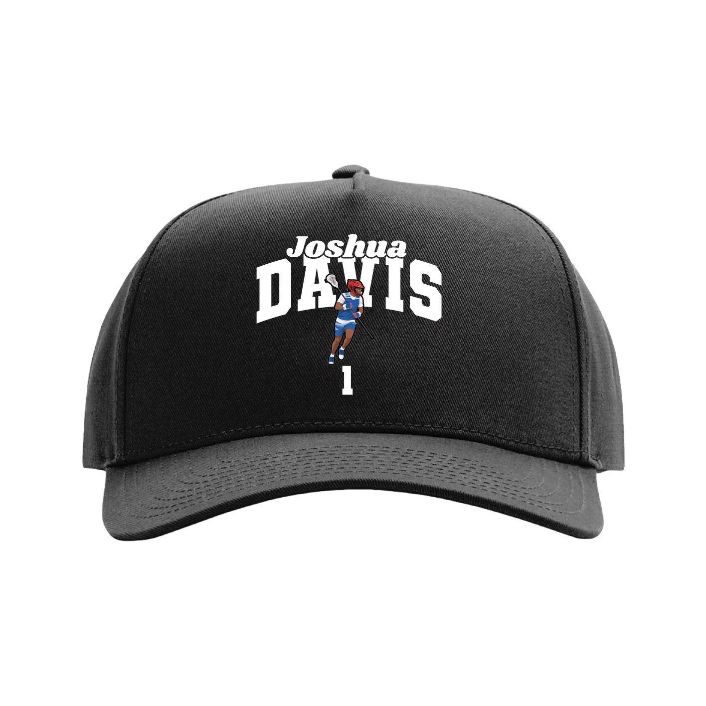 Full Fabric Five-Panel Champ Cap — Signature Arch in Black