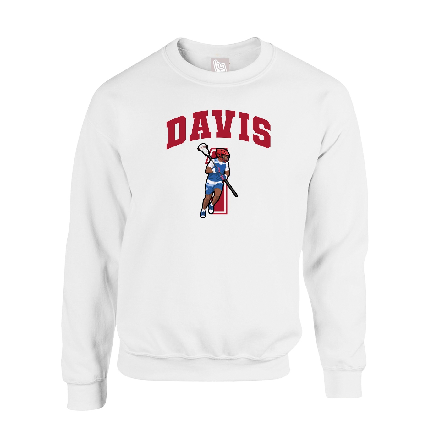 Fleece Crew — Number in White