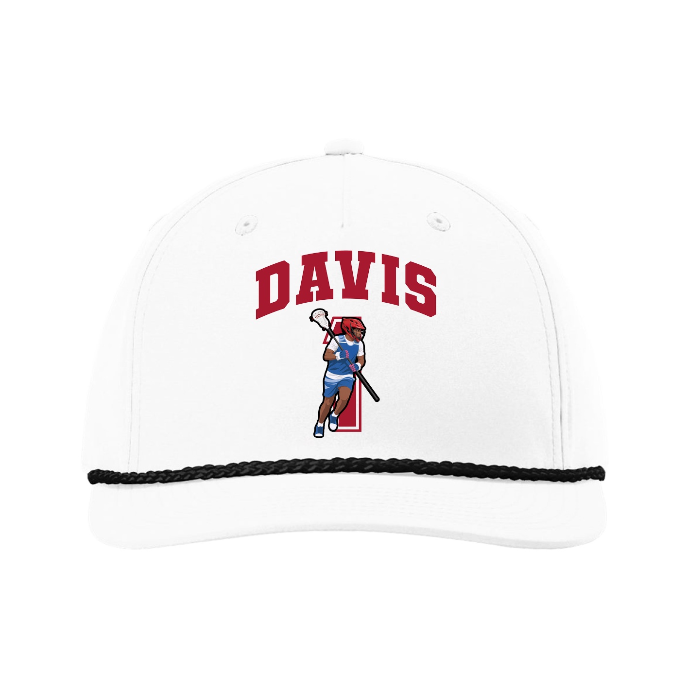 Five-Panel Classic Rope Cap — Number in White