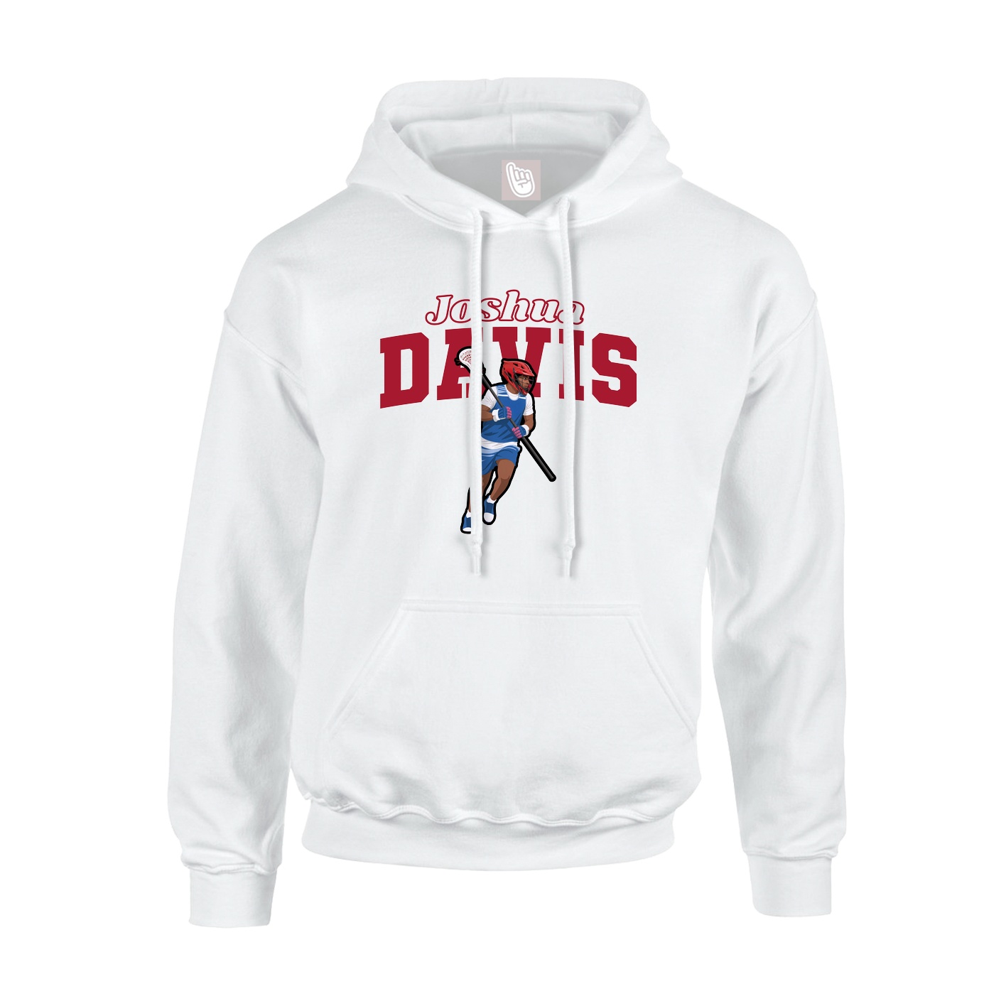 Youth Hoodie — Name Arch in White