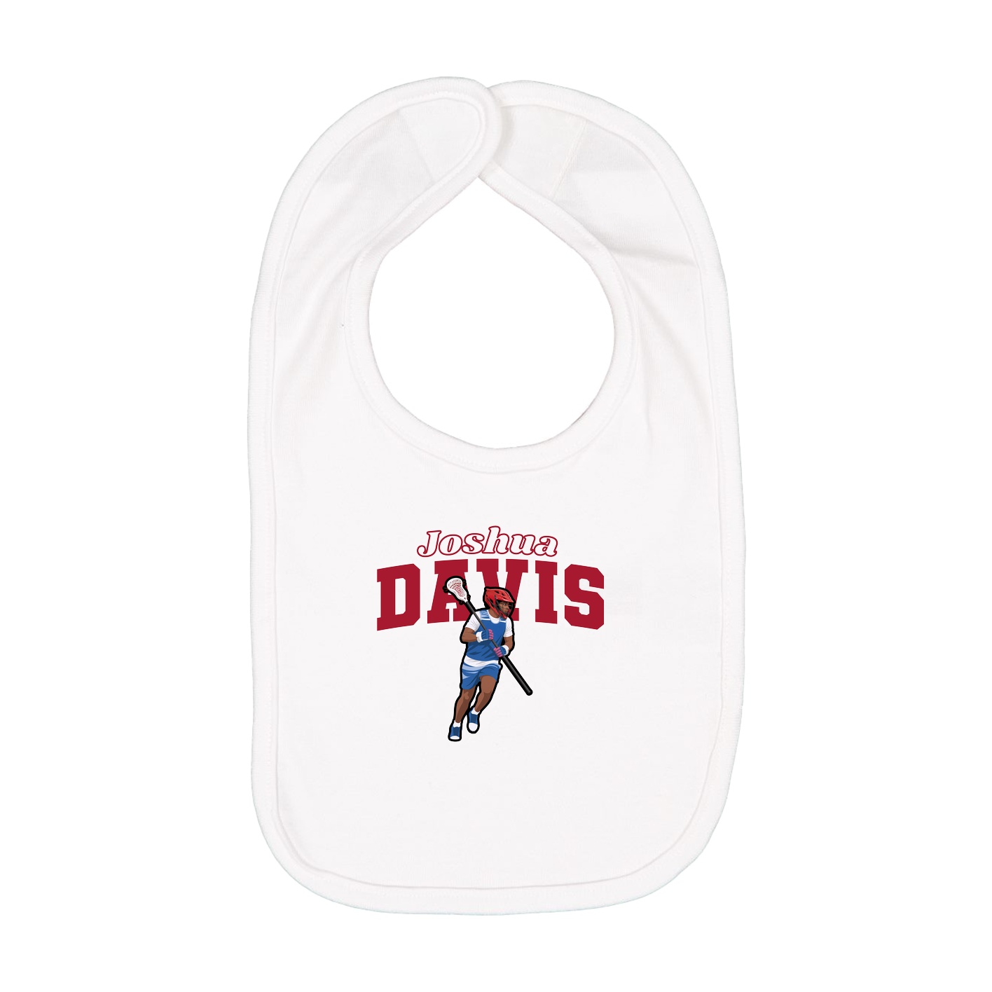 Infant Bib — Name Arch in White