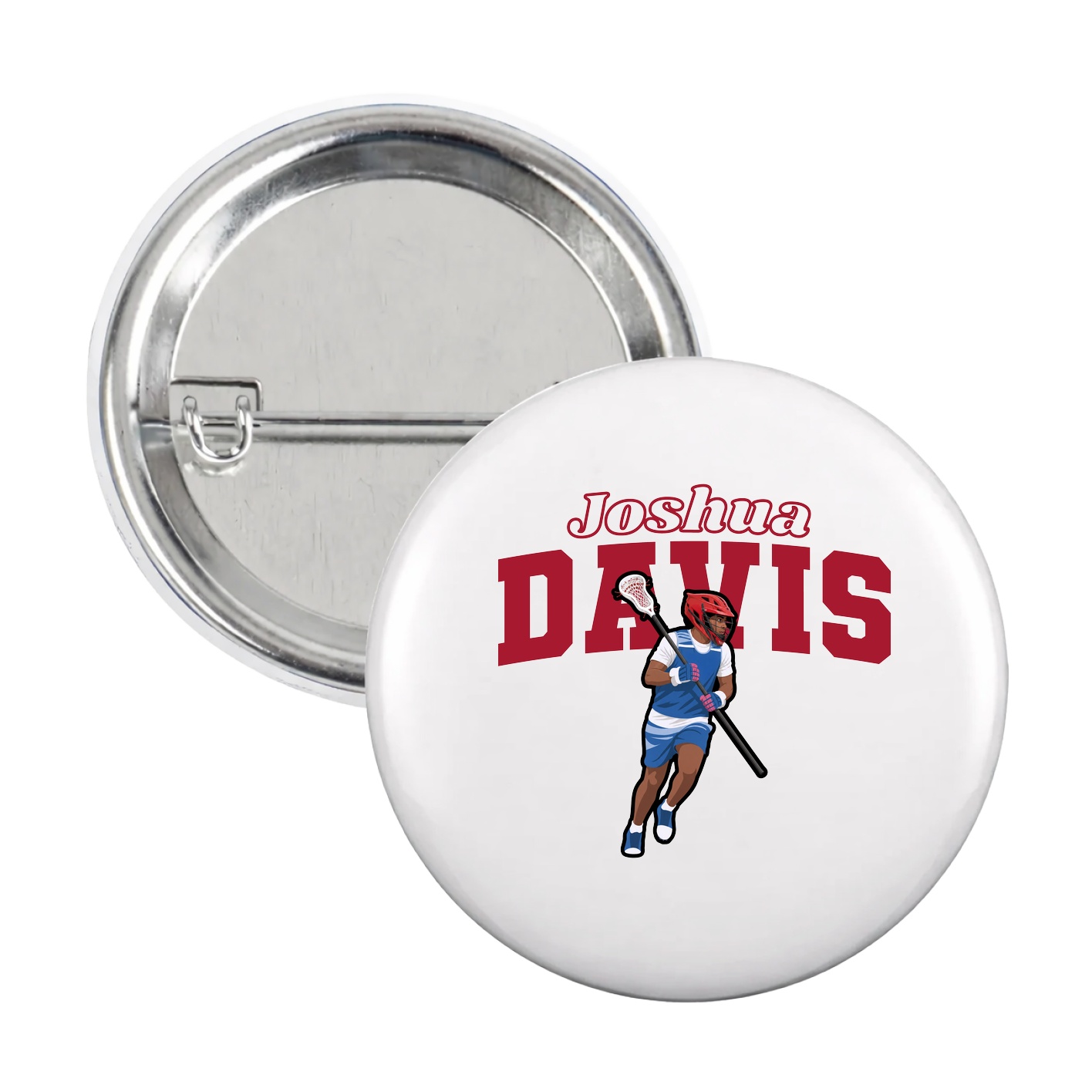 Game Day Button — Name Arch in White
