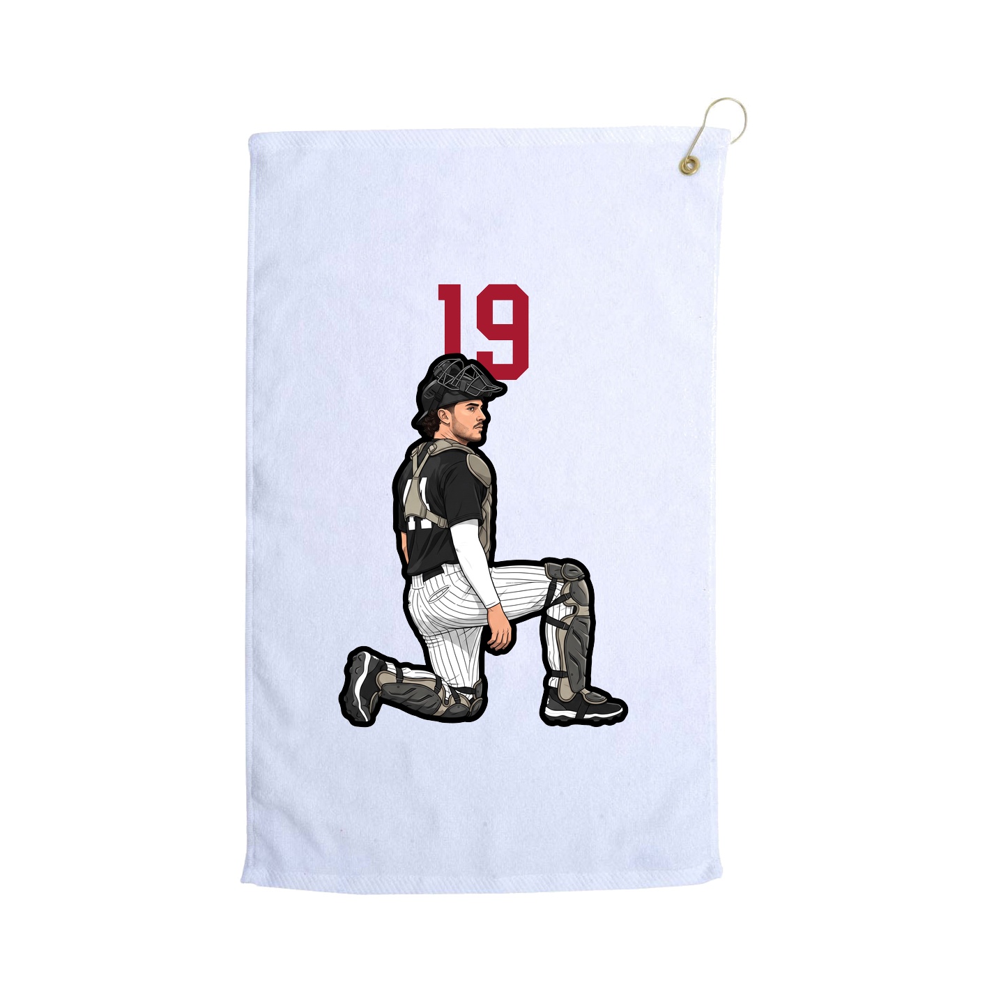 Golf Towel — Number Top in White