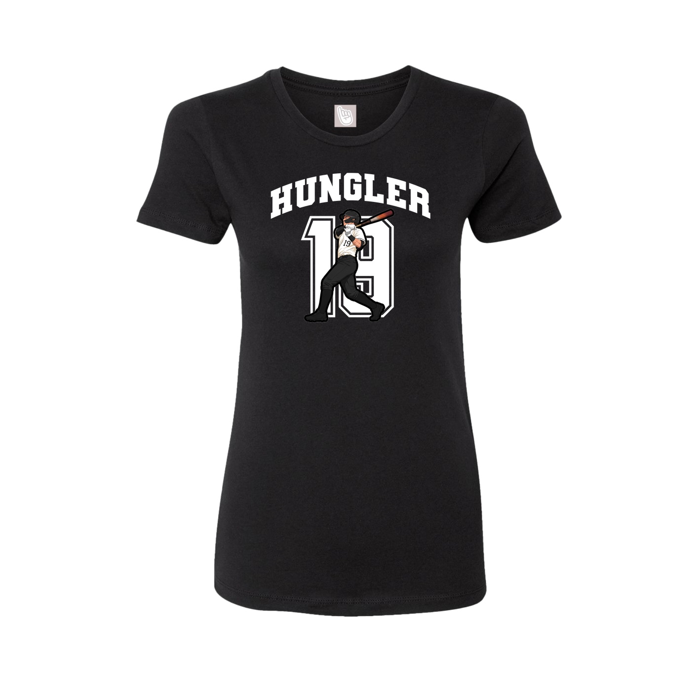 Fitted Women's Tee — Number in Black