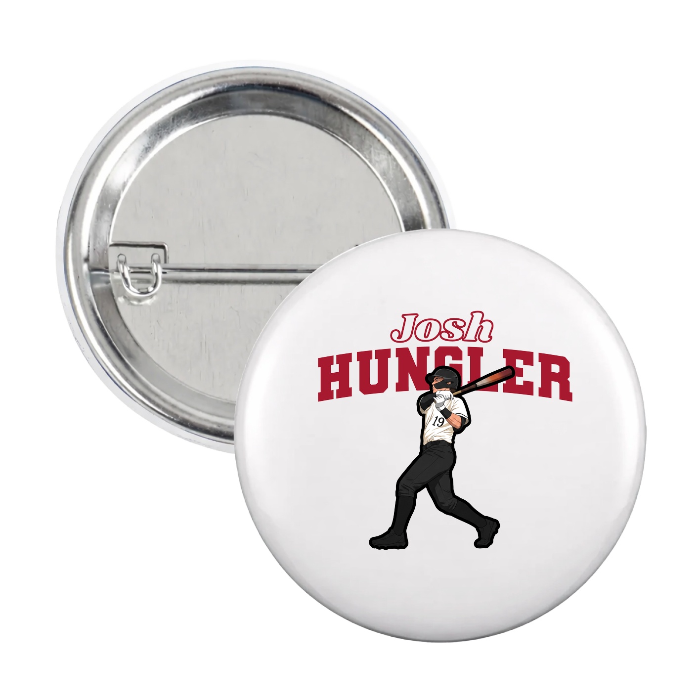 Game Day Button — Name Arch in White