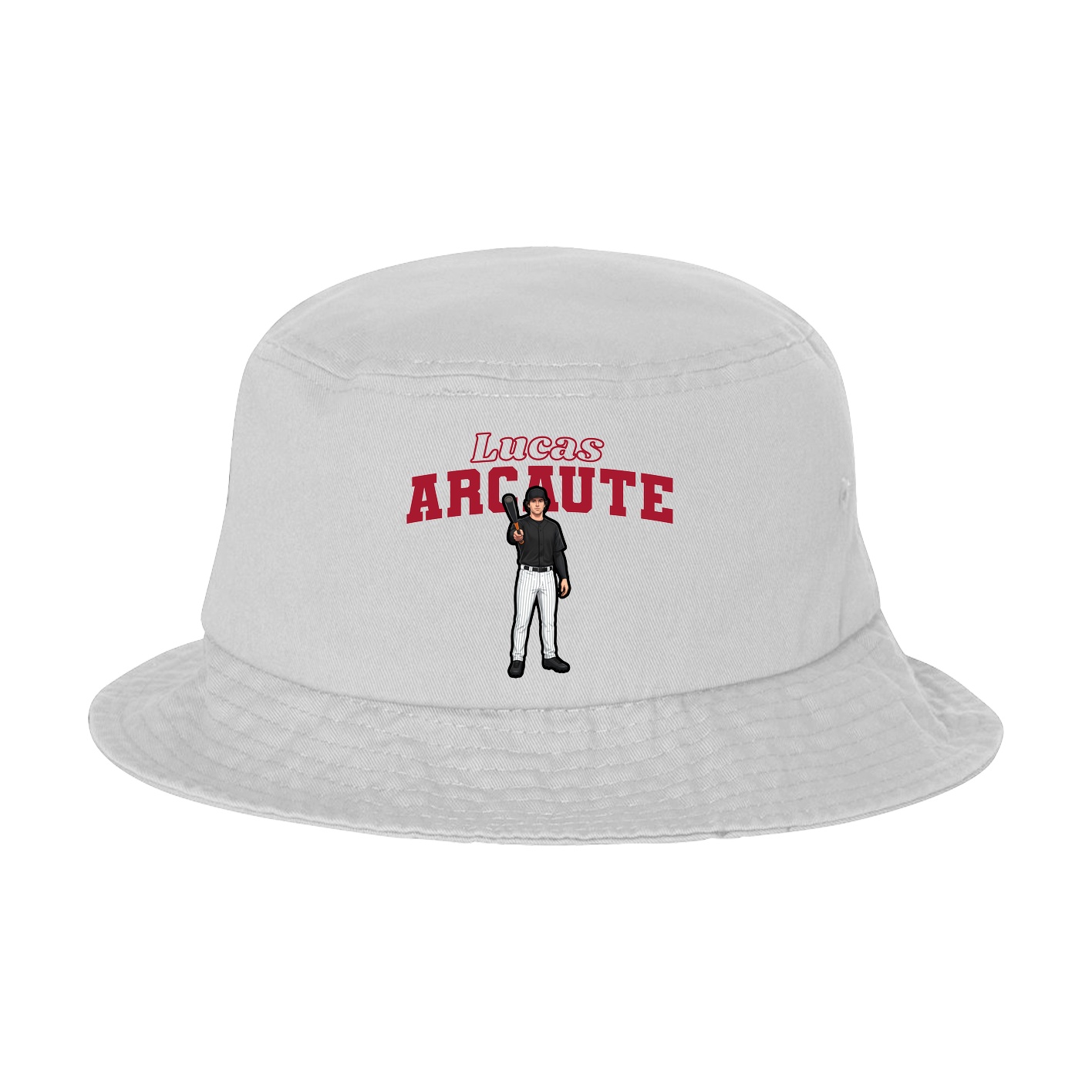 Bucket Cap — Name Arch in White