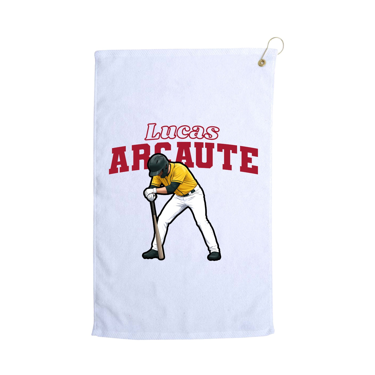 Golf Towel — Name Arch in White