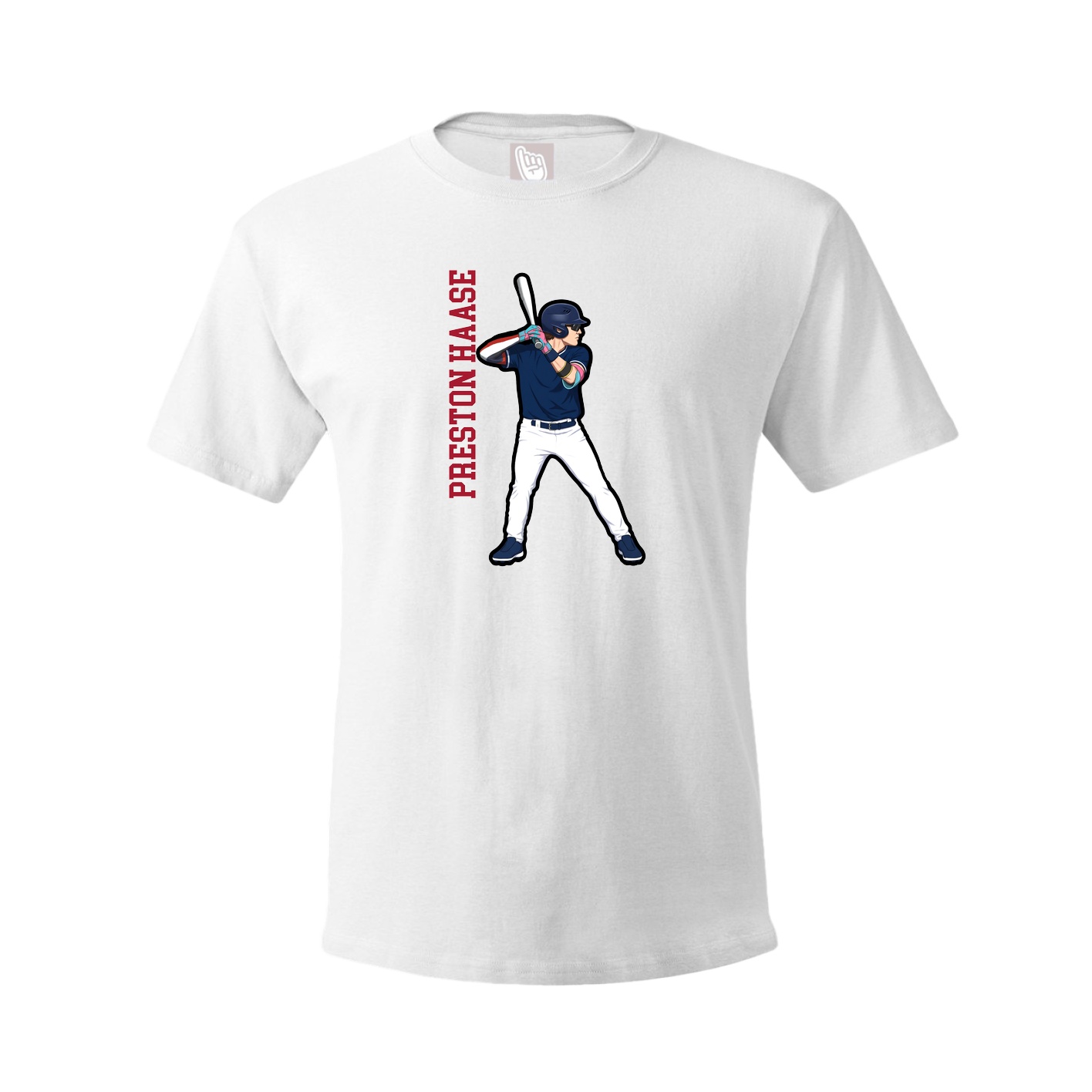 Youth Tee — Name Vertical in White